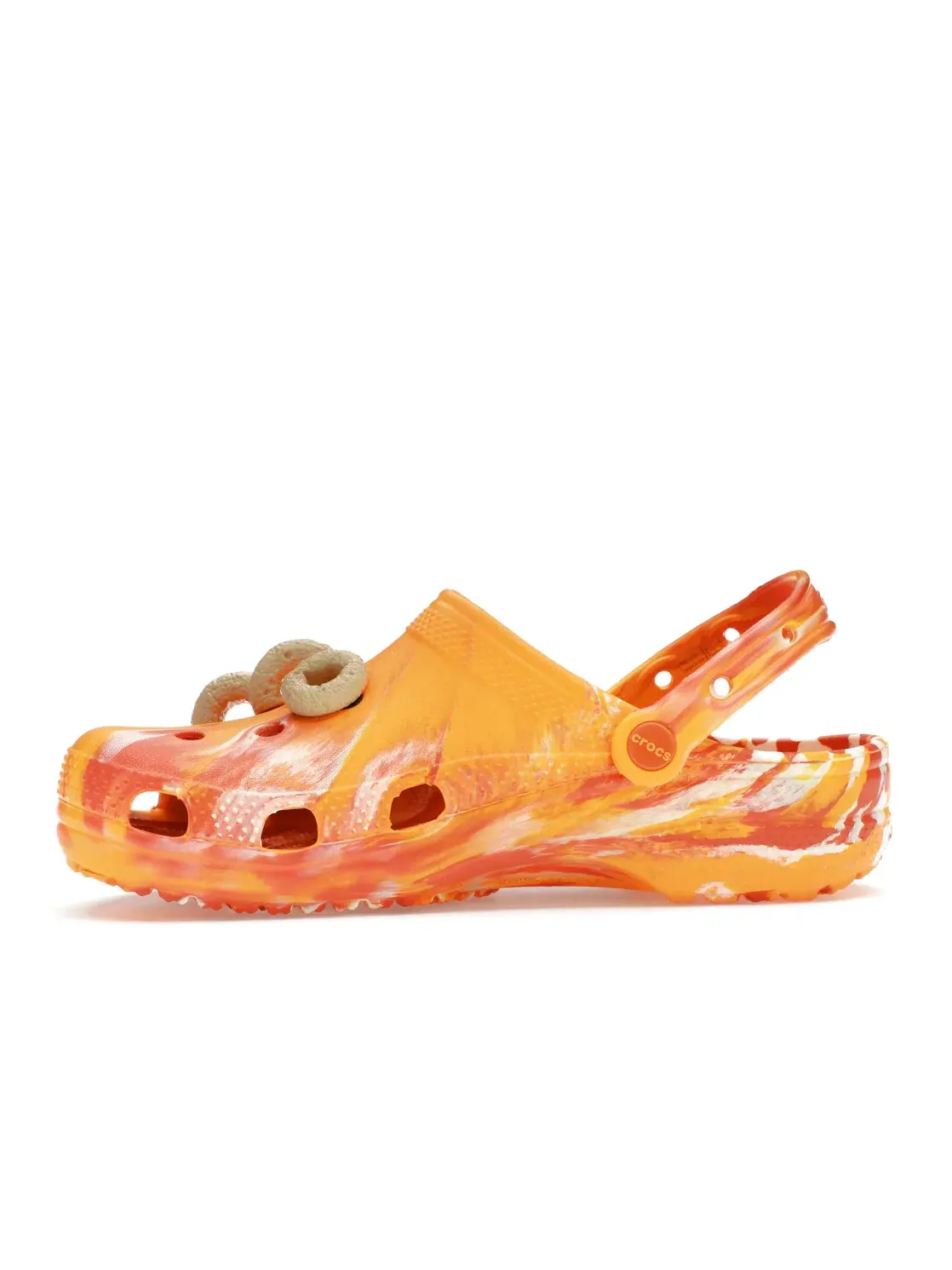 Мужские сабо с принтом Honey Nut Cheerios Crocs Classic Clog — изображение 3 из 4, оранжевый/белый