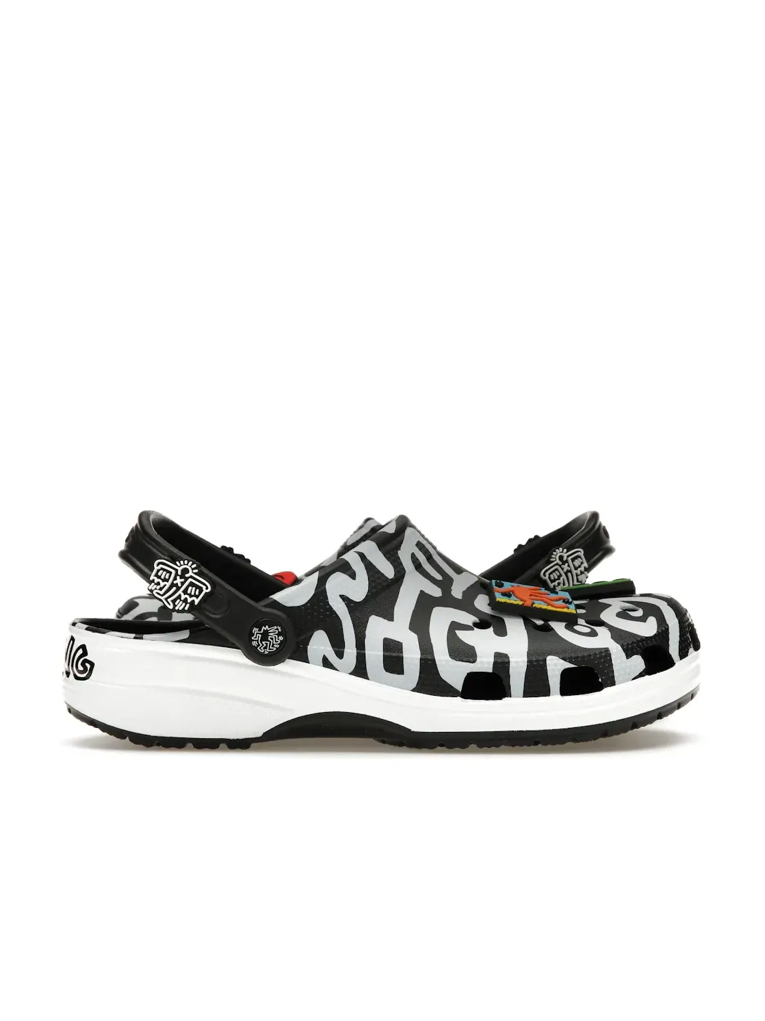 Мужские сабо-кроксы с принтом Keith Haring Crocs — изображение 1 из 4, черный/белый