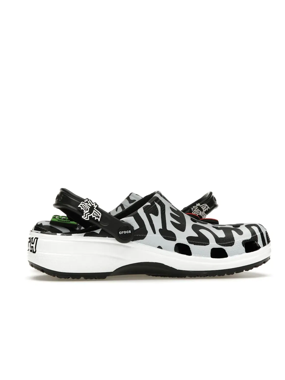 Мужские сабо-кроксы с принтом Keith Haring Crocs — изображение 3 из 4, черный/белый