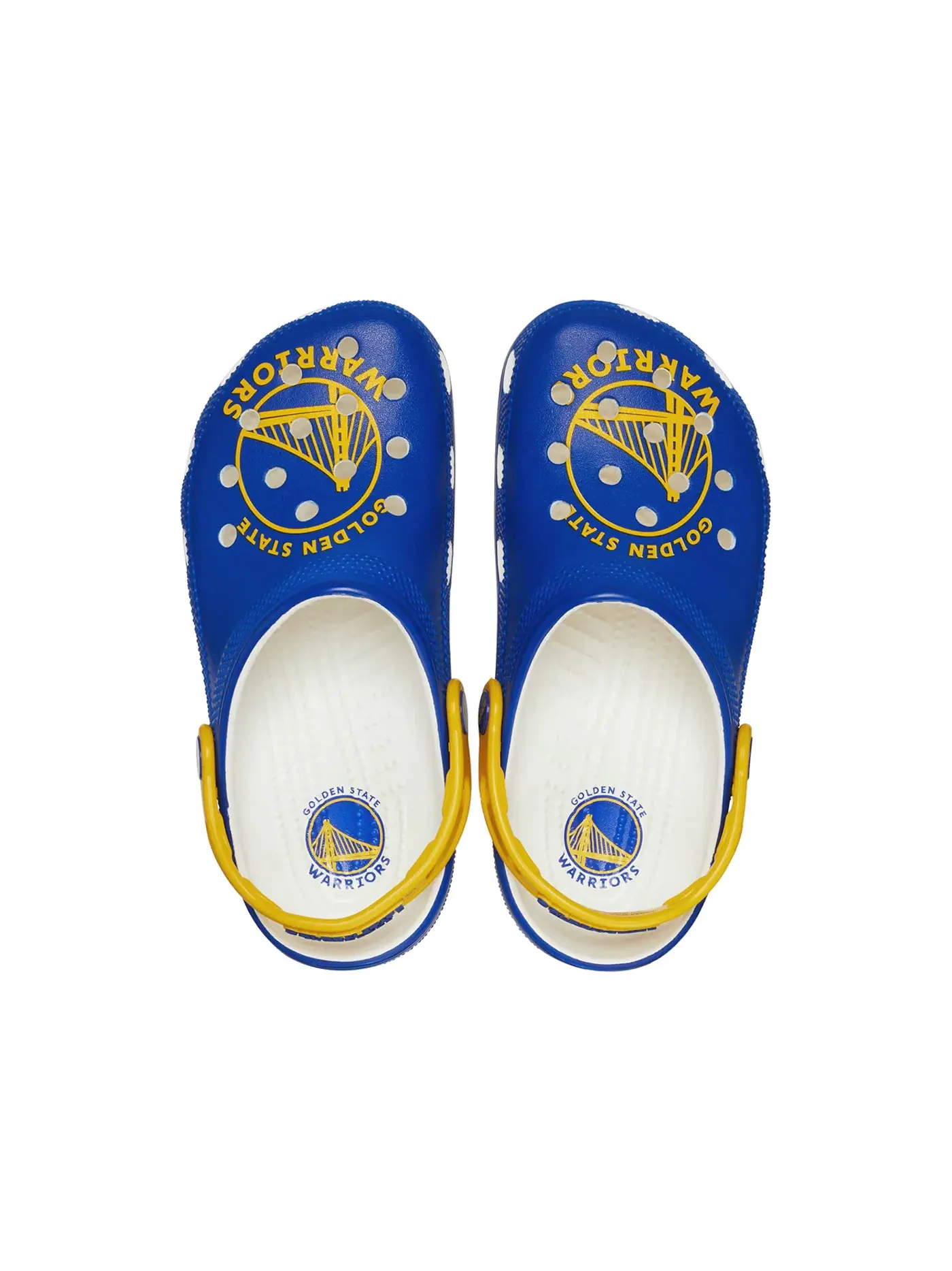 Мужские сабо-кроксы с принтом NBA Golden State Warriors Crocs Classic Clog Crocs — изображение 2 из 2, белый