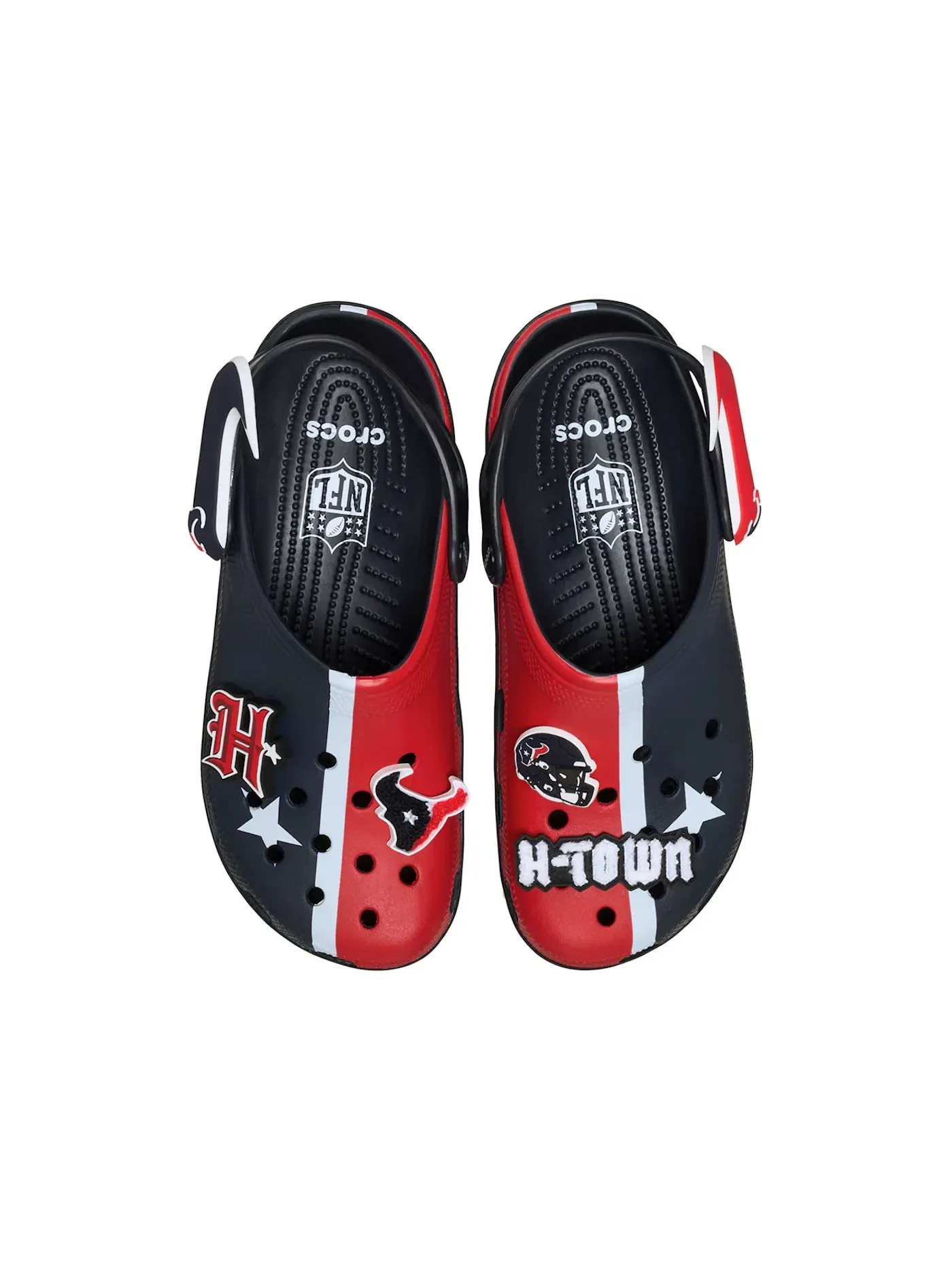 Мужские сабо с принтом NFL Houston Texans Crocs Classic Clog Crocs — изображение 2 из 2, мульти