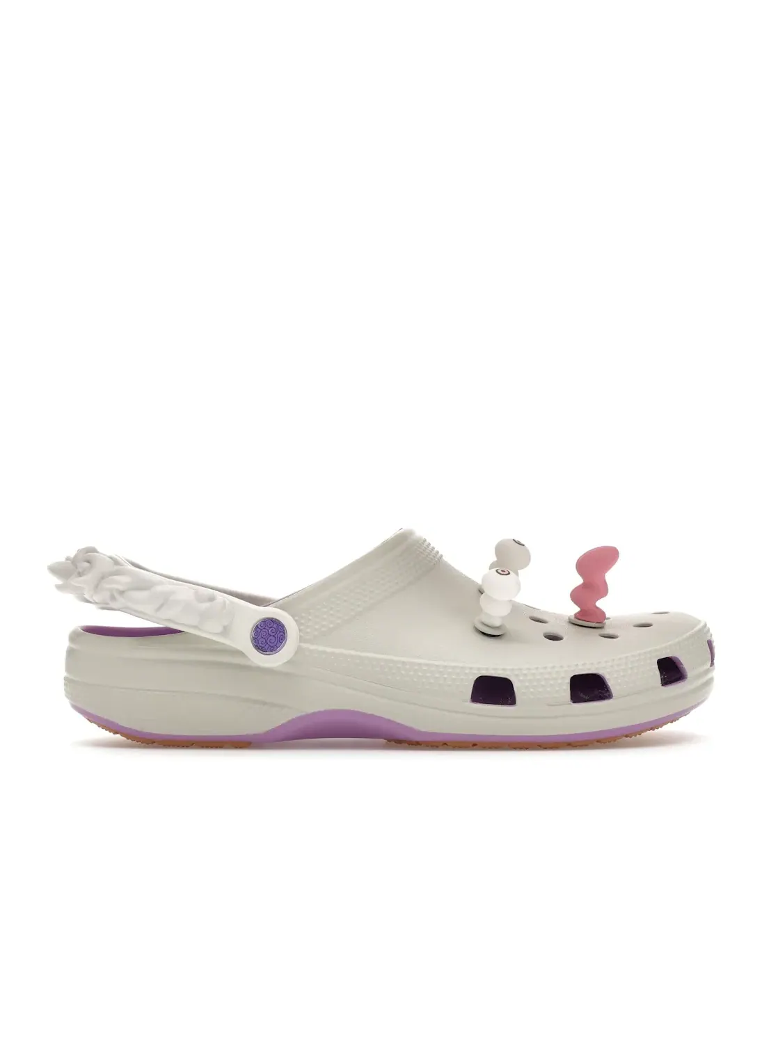 Мужские сабо Crocs Classic Clog ONE PIECE x atmos Luffy Gear 5 — изображение 1 из 4, белый/фиолетовый