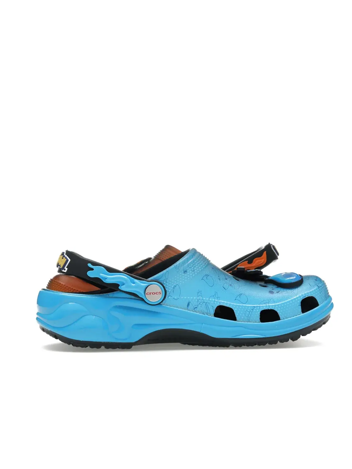 Мужские сабо-клоги Crocs Classic Clog с принтом Pokémon Charizard vs. Blastoise — изображение 3 из 4, синий