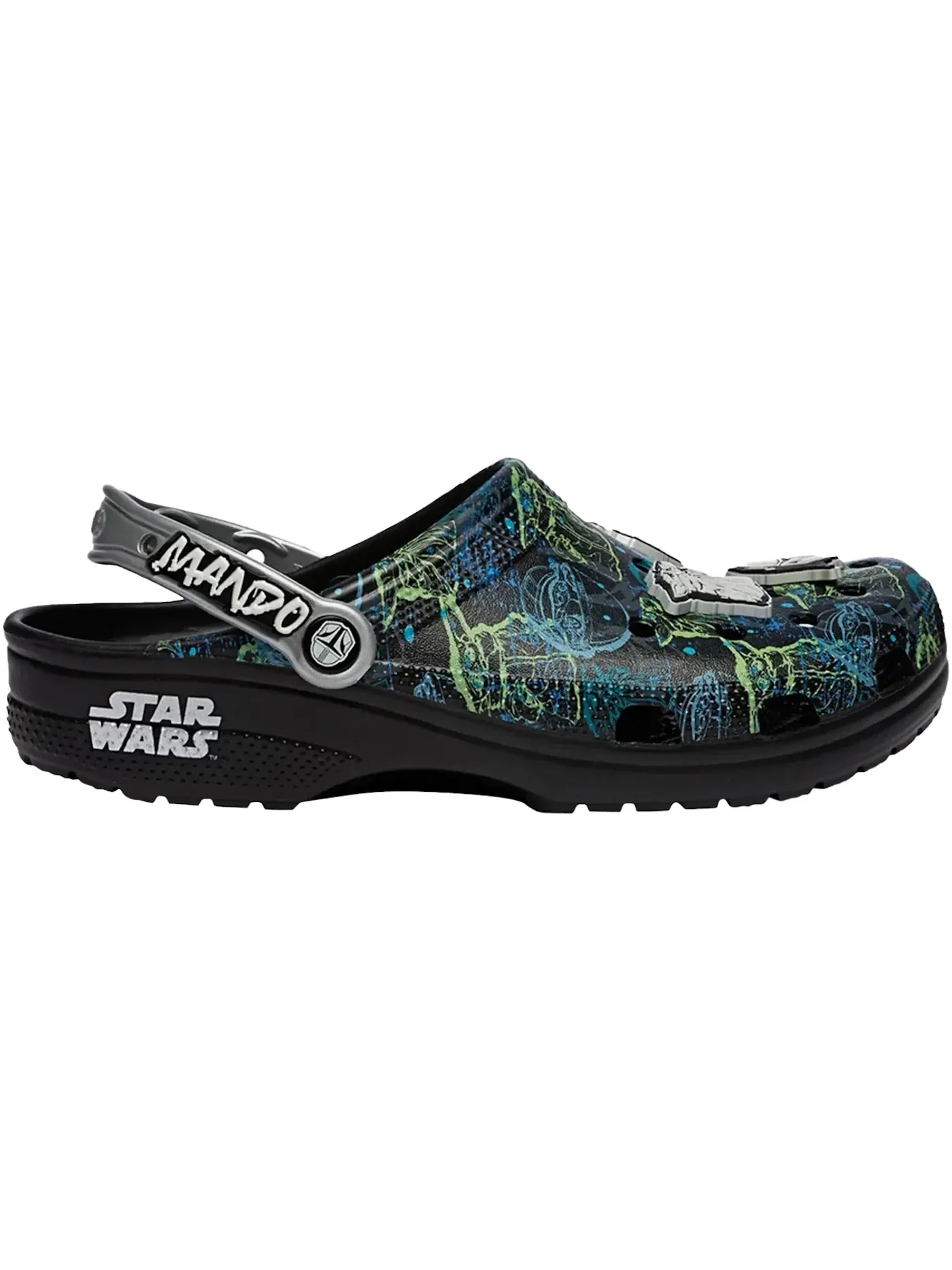 Мужские клоги Classic Clog Star Wars Mandalorian Crocs — изображение 1 из 2, черный/мульти
