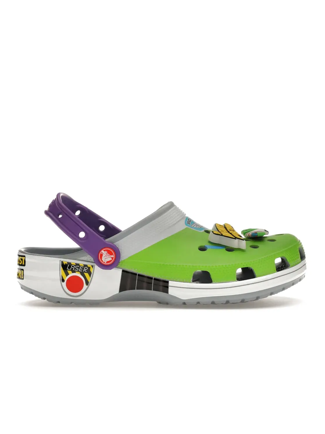 Мужские сабо с принтом Toy Story Buzz Lightyear Crocs Classic Clog — изображение 1 из 4, синий/серый