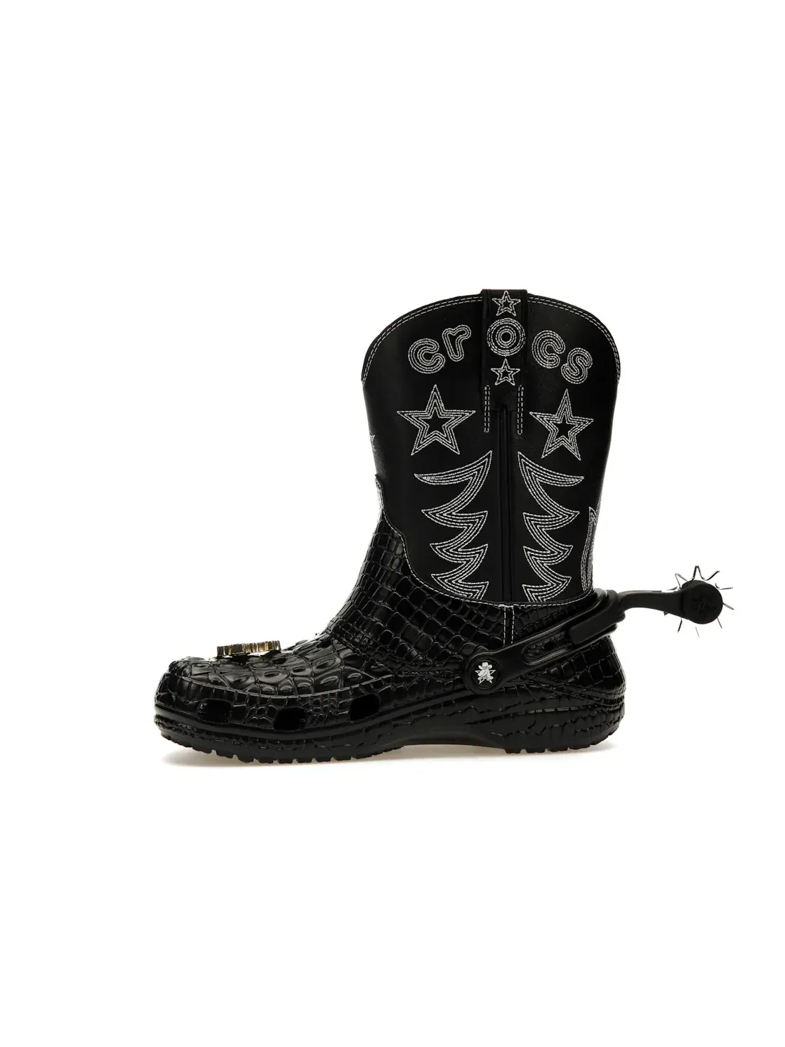 Мужские ботинки ковбойские с принтом крокодиловой кожи Crocs Classic Cowboy Boot — изображение 3 из 4, черный
