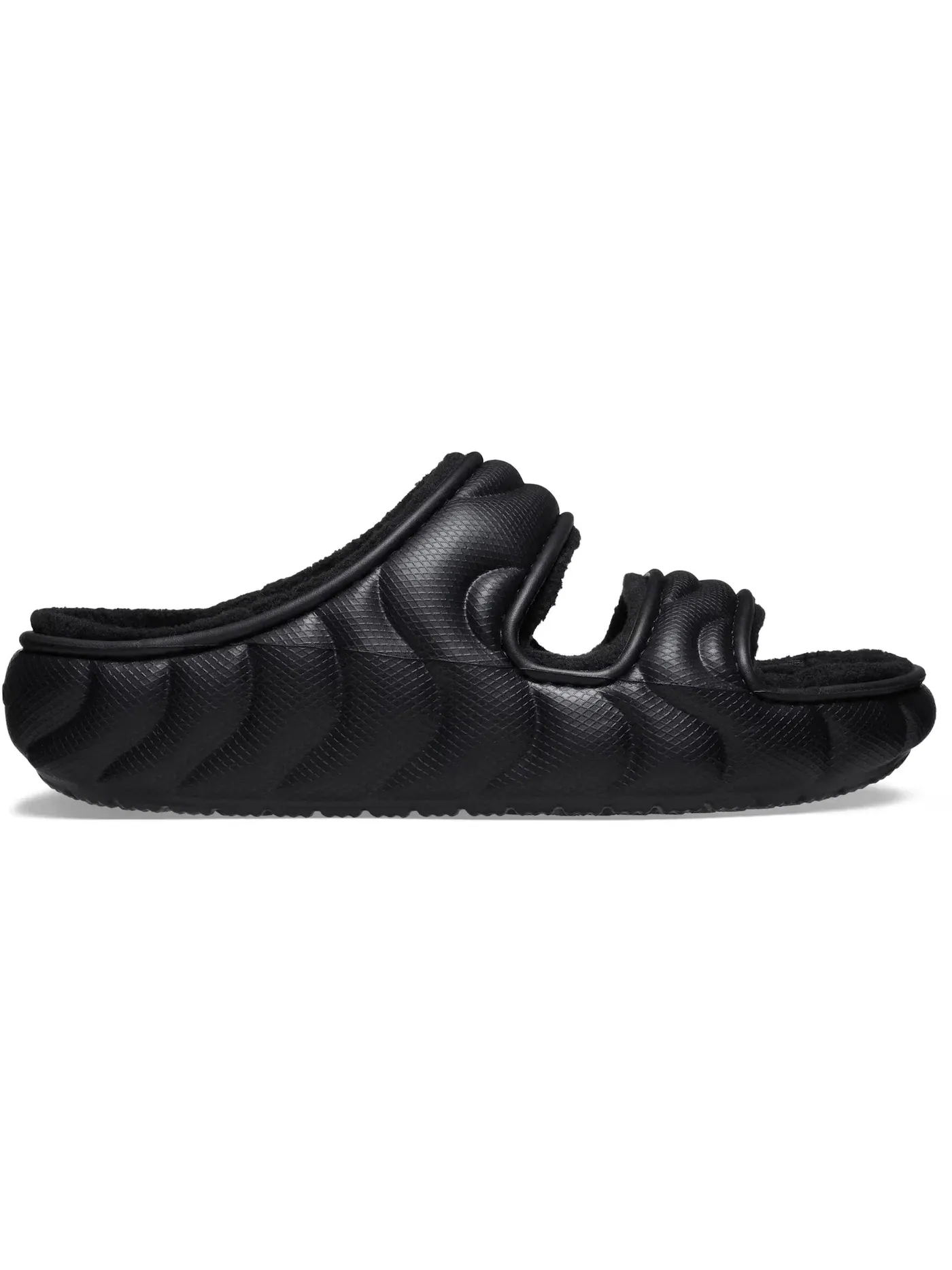 Мужские сандалии с меховой отделкой Crocs Classic Cozzzy Overpuff Sandal — изображение 1 из 1, черный
