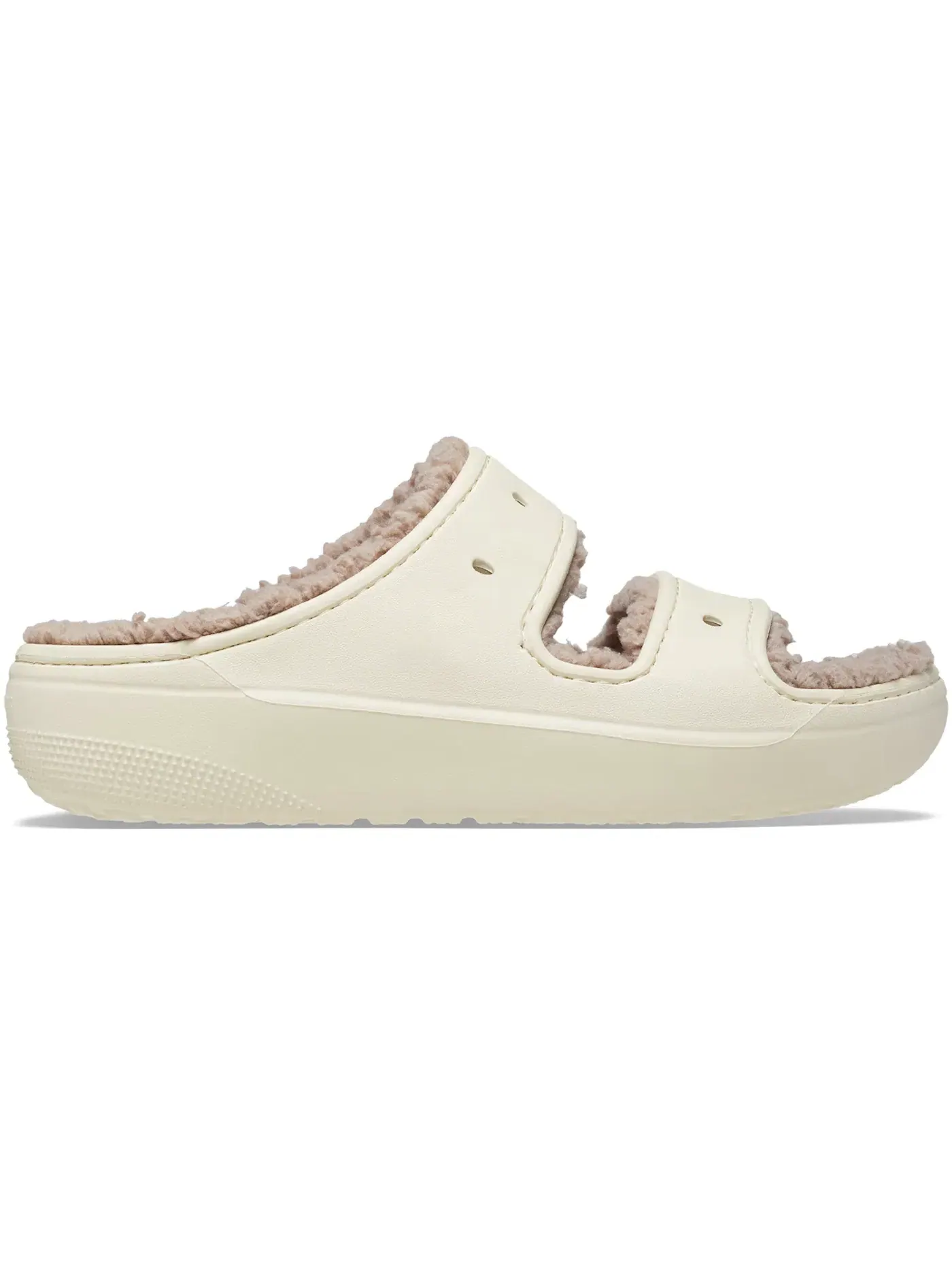 Мужские сандалии-сабо с меховой подкладкой Crocs Classic Cozzzy Sandal, Bone/Mushroom — изображение 1 из 1