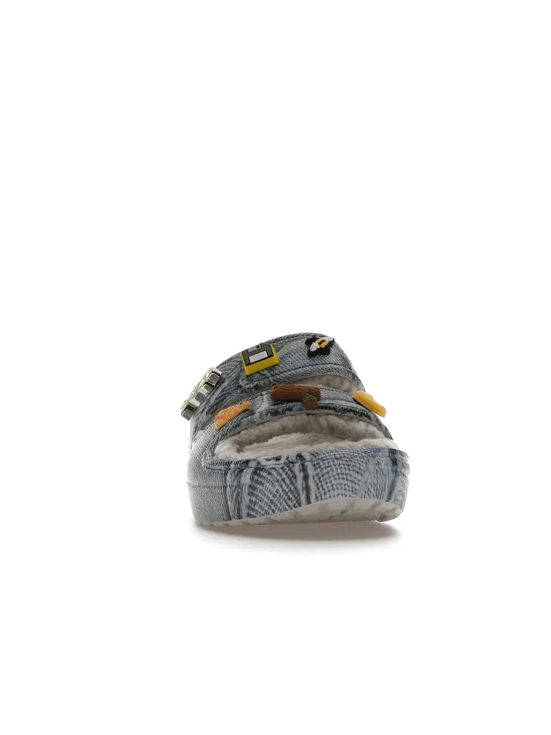 Женские сандалии-сабо из денима с мехом Classic Cozzzy Sandal SZA Crocs — изображение 2 из 4, джинсовый синий