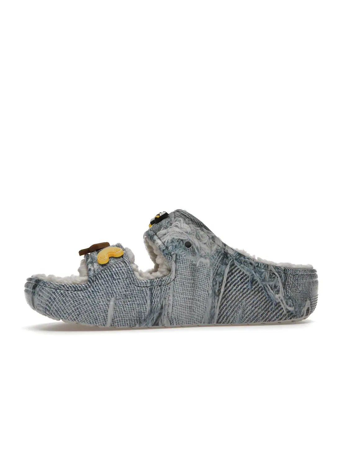Женские сандалии-сабо из денима с мехом Classic Cozzzy Sandal SZA Crocs — изображение 3 из 4, джинсовый синий