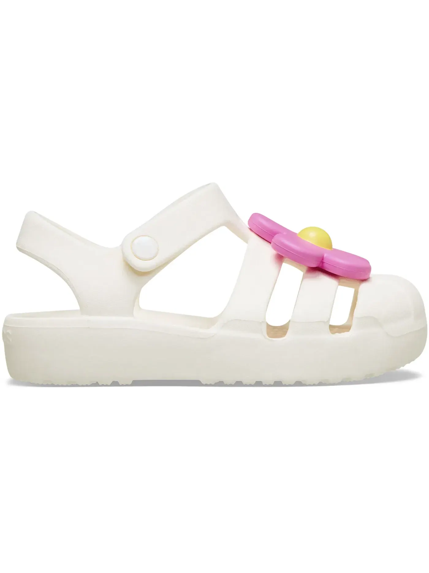 Детские сандалии с цветочным принтом Crocs Classic Flower Fisherman Sandal — изображение 1 из 1, мел
