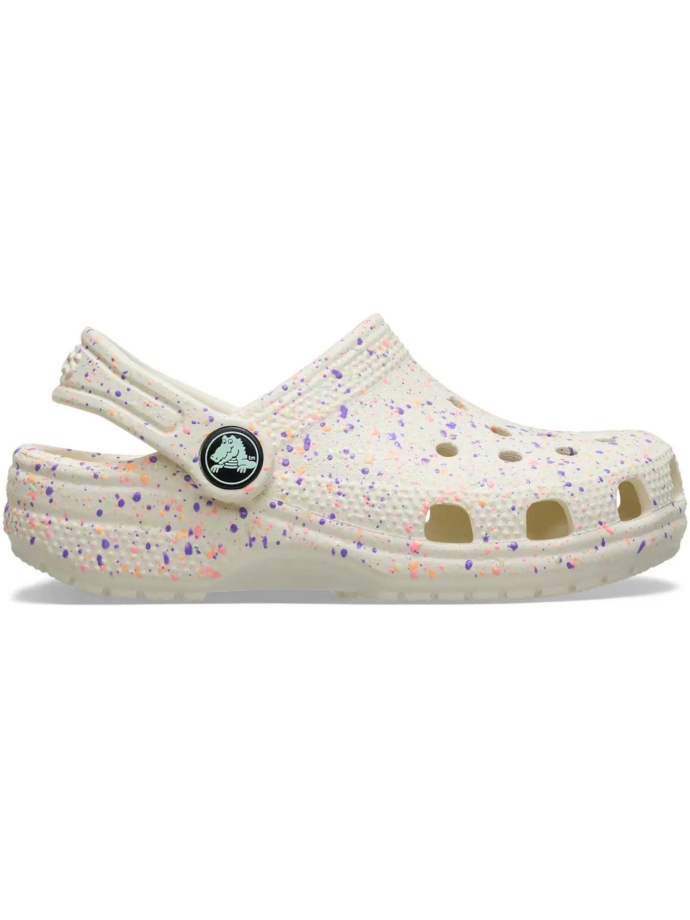 Детские клоги с принтом Crocs Classic Glow Paint Splatter Clog Crocs — изображение 1 из 1, белый мульти
