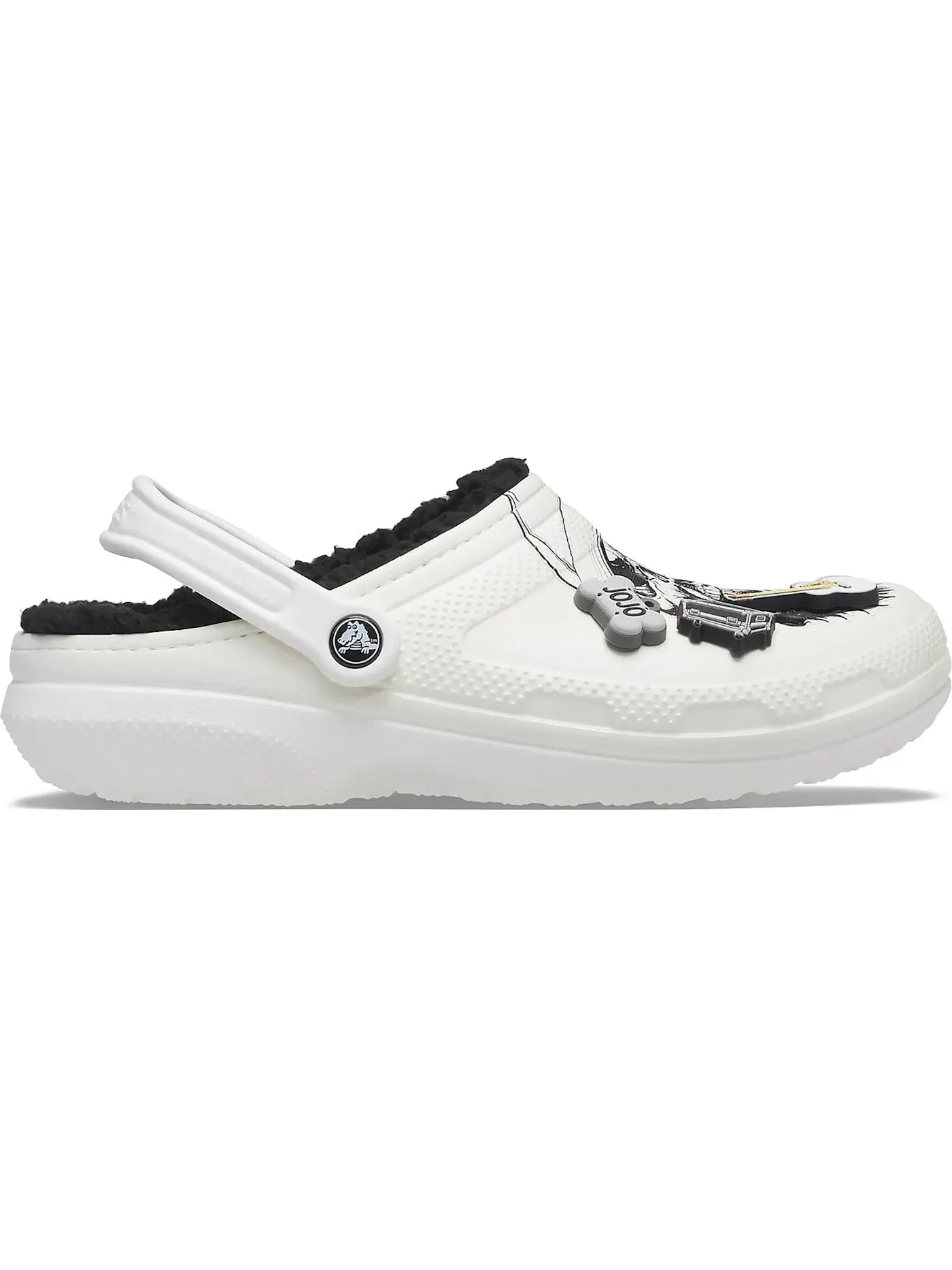 Мужские сабо с принтом Crocs Classic Lined Clog Luke Combs Skully — изображение 1 из 1, белый/черный