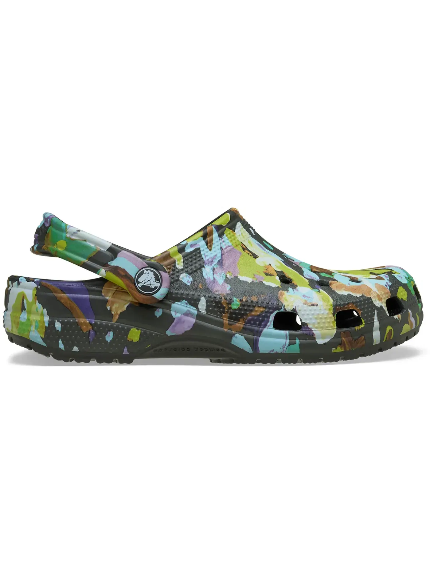 Мужские сабо с принтом Crocs Classic Painted Floral Clog Crocs — изображение 1 из 1, черный песочный