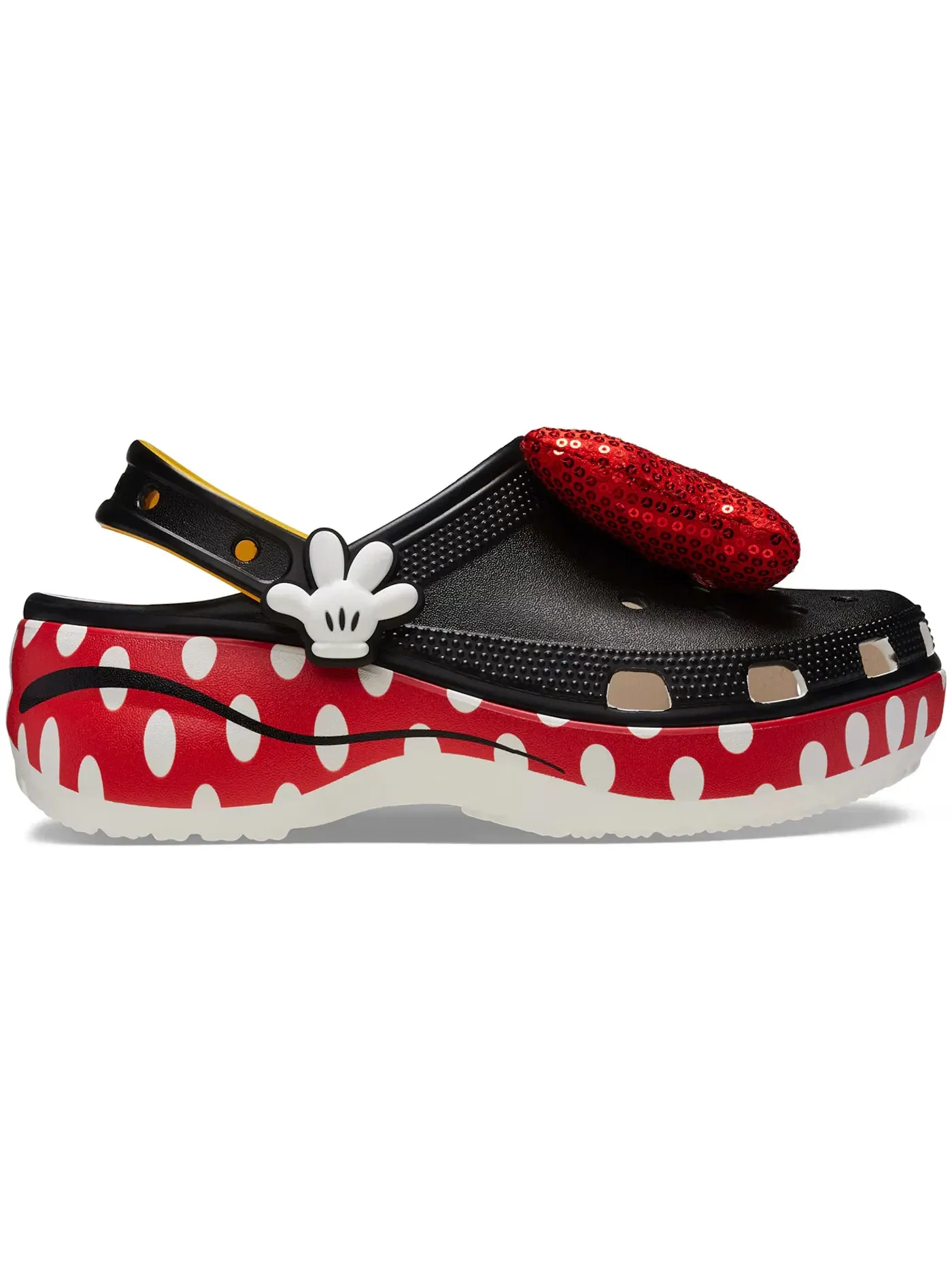 Женские сабо на платформе с принтом Minnie Mouse Crocs — изображение 1 из 2, белый