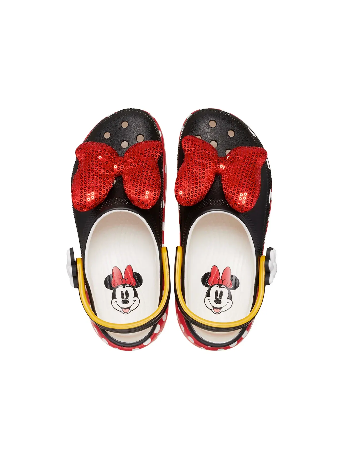 Женские сабо на платформе с принтом Minnie Mouse Crocs — изображение 2 из 2, белый
