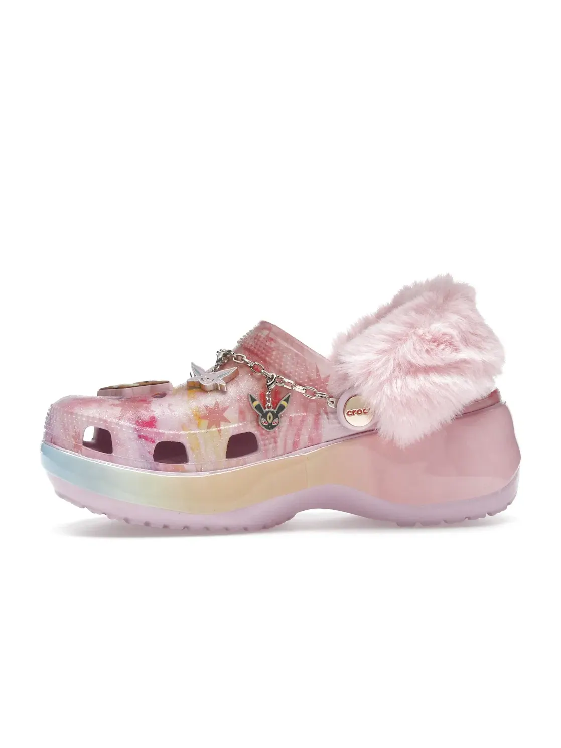 Женские сабо-клоги на платформе с принтом Pokémon Eevee Crocs — изображение 3 из 4, мульти