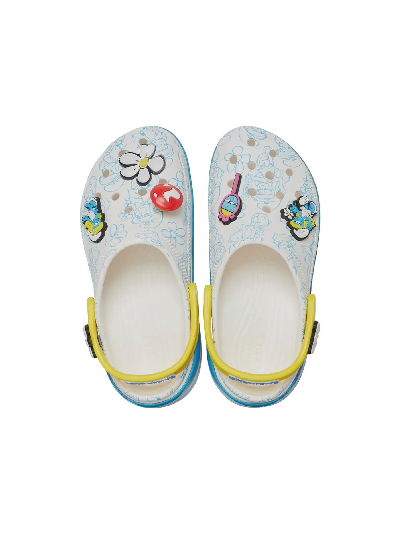 Женские сабо на платформе с принтом Crocs Classic Platform Clog The Smurfs — изображение 2 из 2, мульти