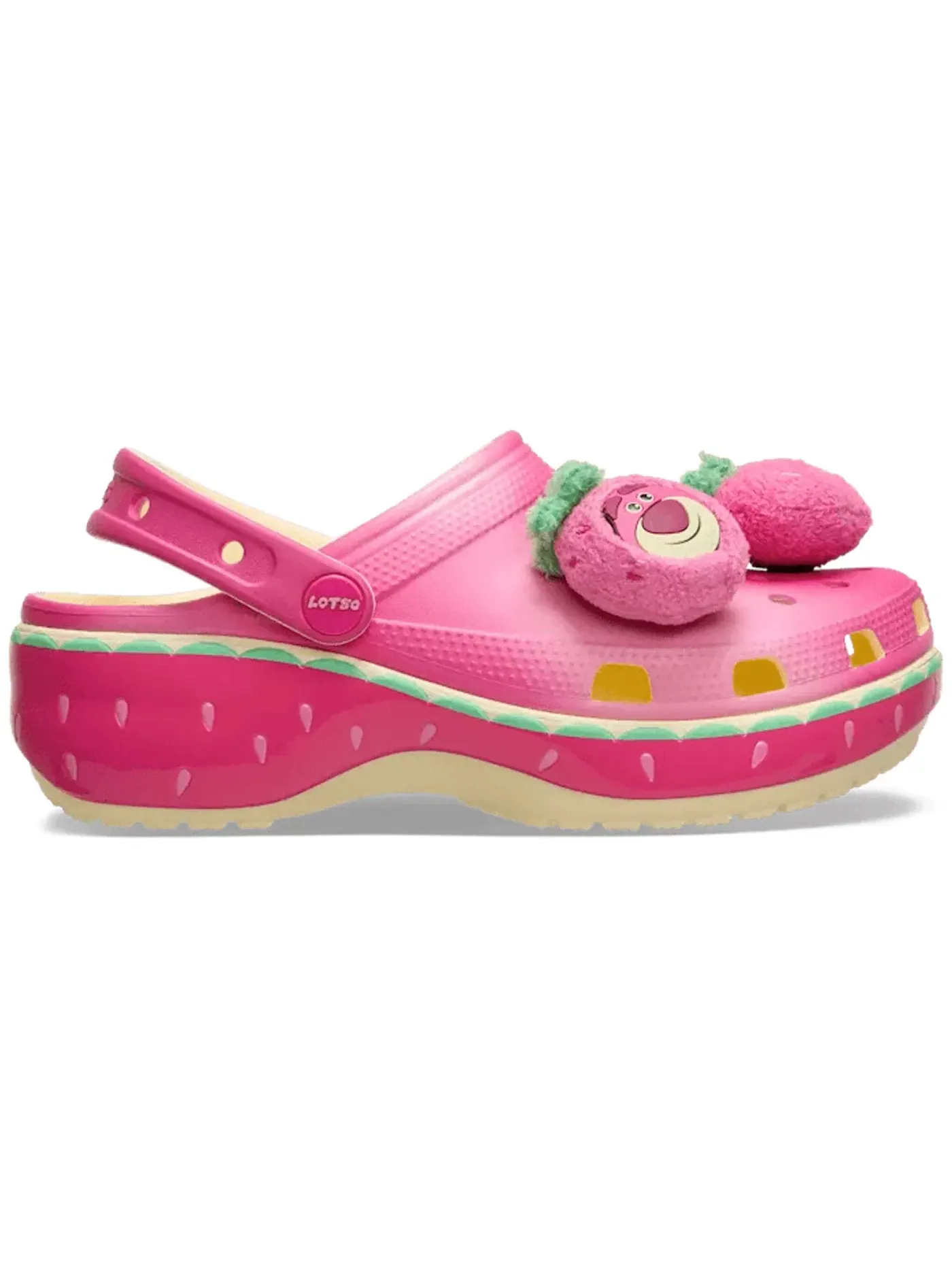 Женские сабо-слайды Classic Platform Clog Crocs — изображение 1 из 2, розовый/бежевый/зеленый