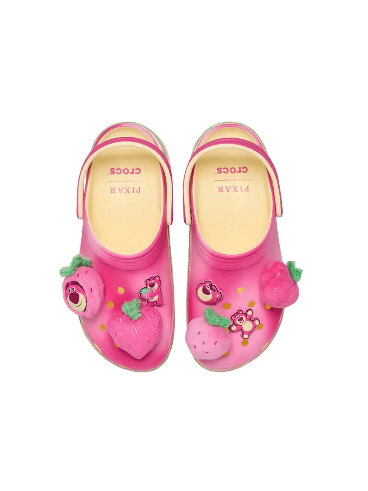 Женские сабо-слайды Classic Platform Clog Crocs — изображение 2 из 2, розовый/бежевый/зеленый