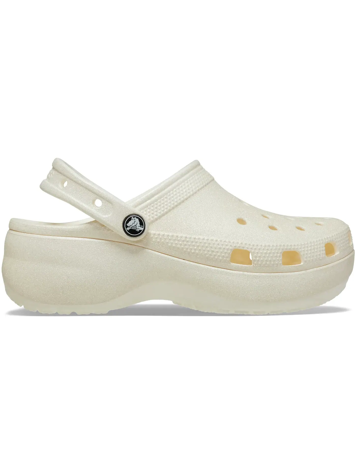 Женские сабо с блестками Crocs Classic Platform Glitter Clog — изображение 1 из 1, мел