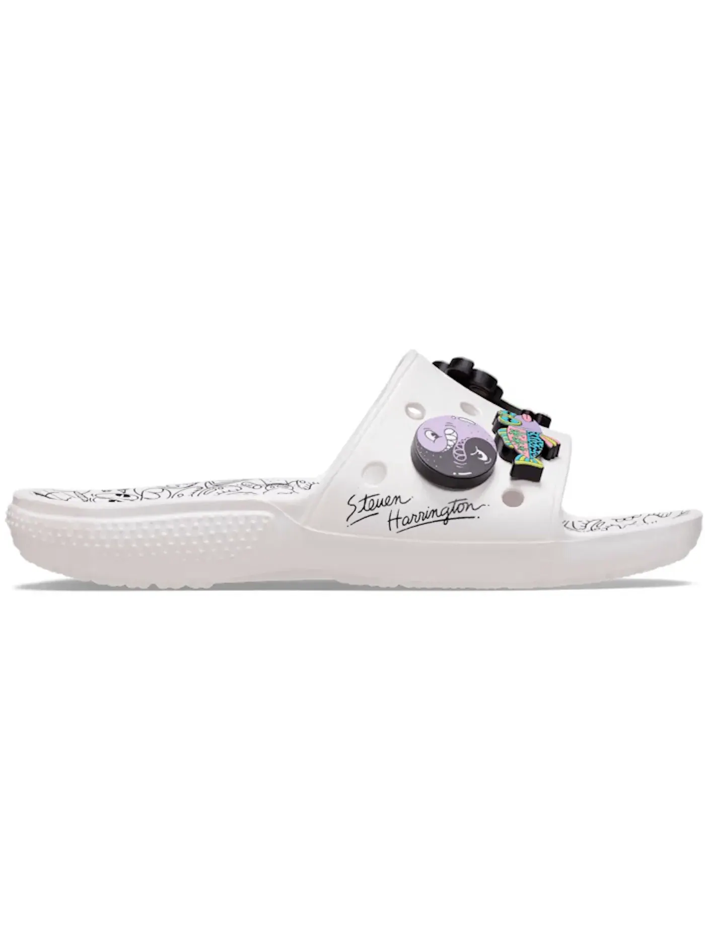 Мужские шлепанцы Crocs Classic Slide Steven Harrington Quickstrike Crocs — изображение 1 из 2, белый/черный
