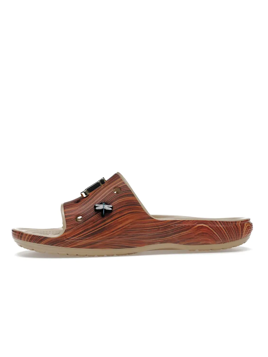 Женские сланцы с текстурой дерева Crocs Classic Slide SZA Wood Grain — изображение 3 из 4, светлый коричневый