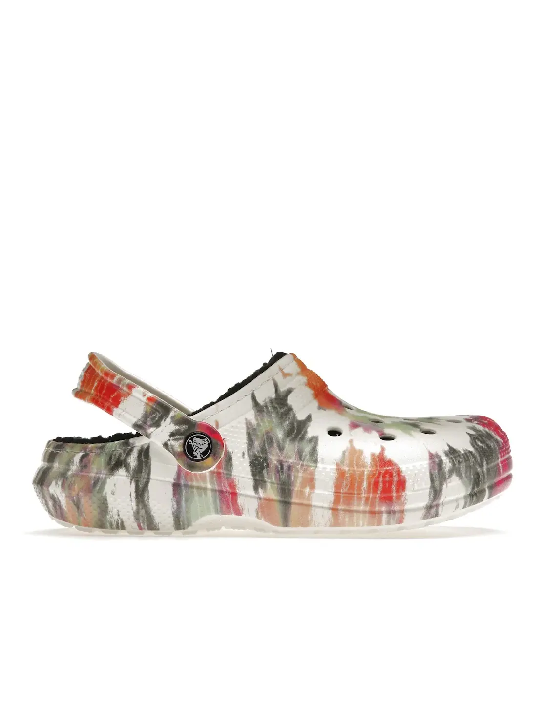 Мужские сабо с принтом Classic Tie-Dye Lined Clog Crocs — изображение 1 из 4, черный мульти