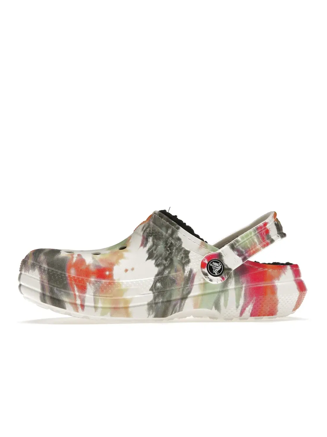 Мужские сабо с принтом Classic Tie-Dye Lined Clog Crocs — изображение 3 из 4, черный мульти