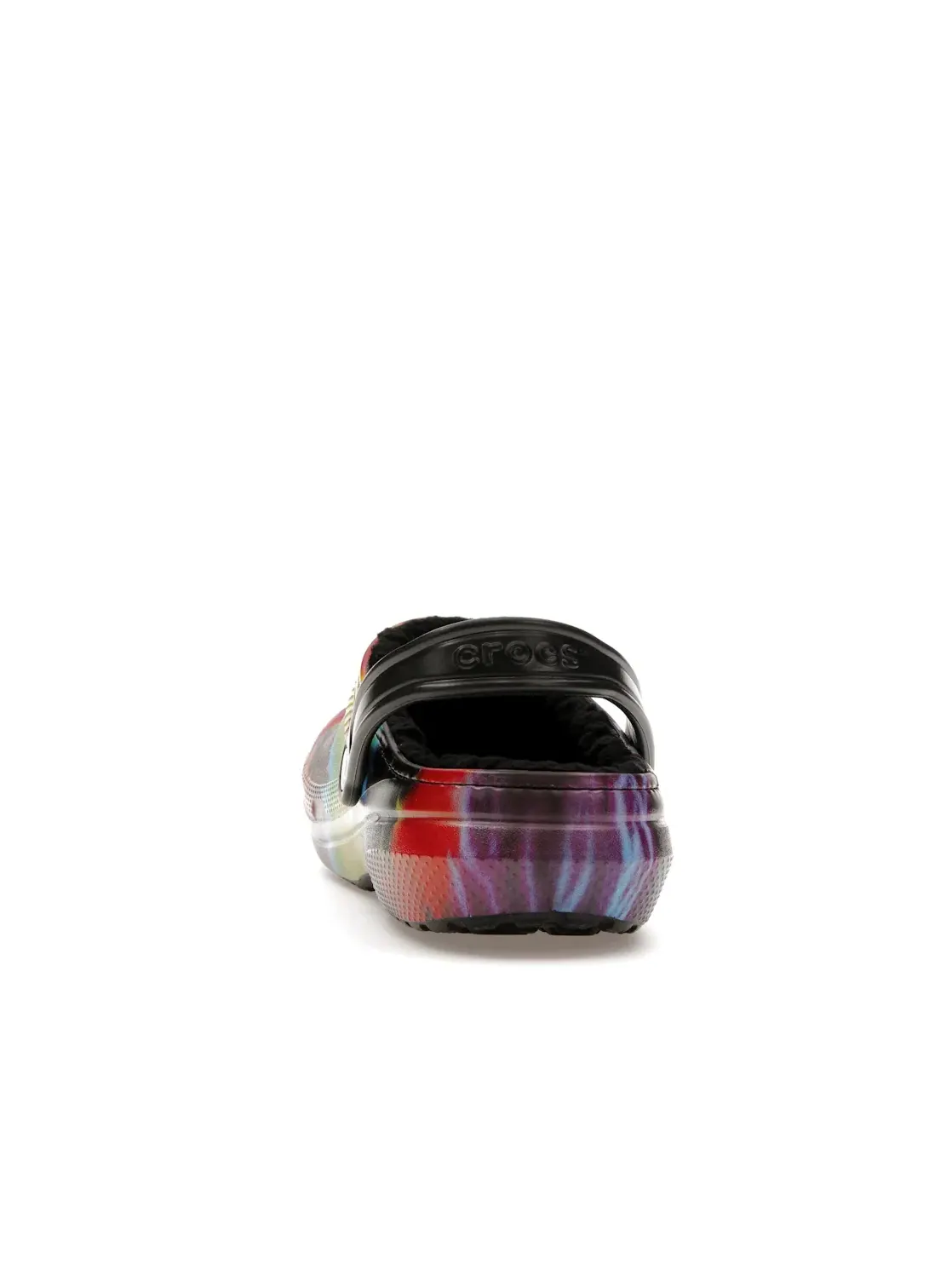 Мужские сабо с принтом тай-дай Crocs Classic Tie-Dye Lined Clog — изображение 4 из 4, мульти черный