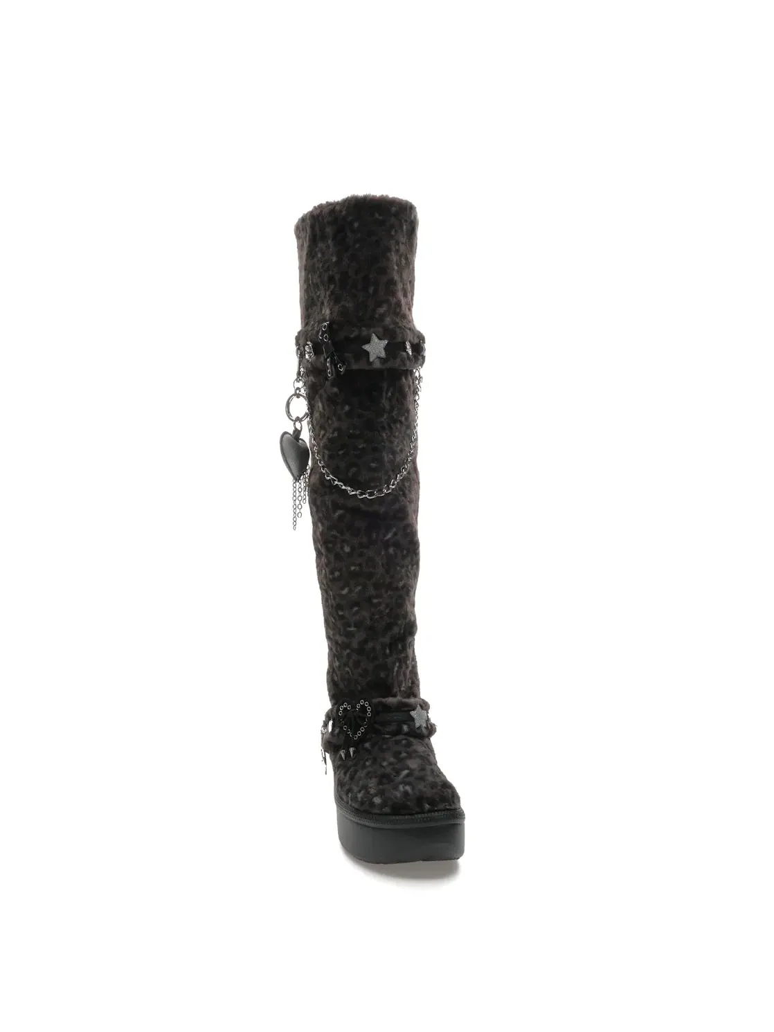Женские высокие сапоги с принтом Crocs Classic Unfurgettable Knee High Boot — изображение 2 из 4, черный