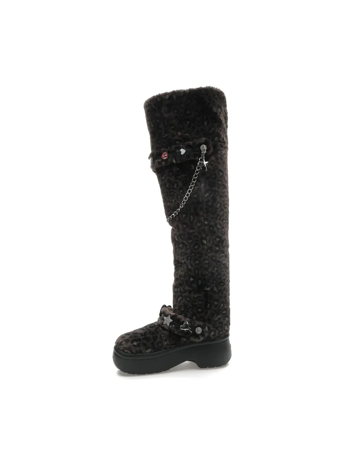 Женские высокие сапоги с принтом Crocs Classic Unfurgettable Knee High Boot — изображение 3 из 4, черный