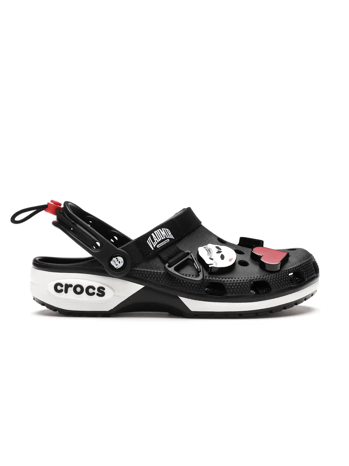 Мужские сабо с принтом Classic Clog Crocs — изображение 1 из 4, черный/белый