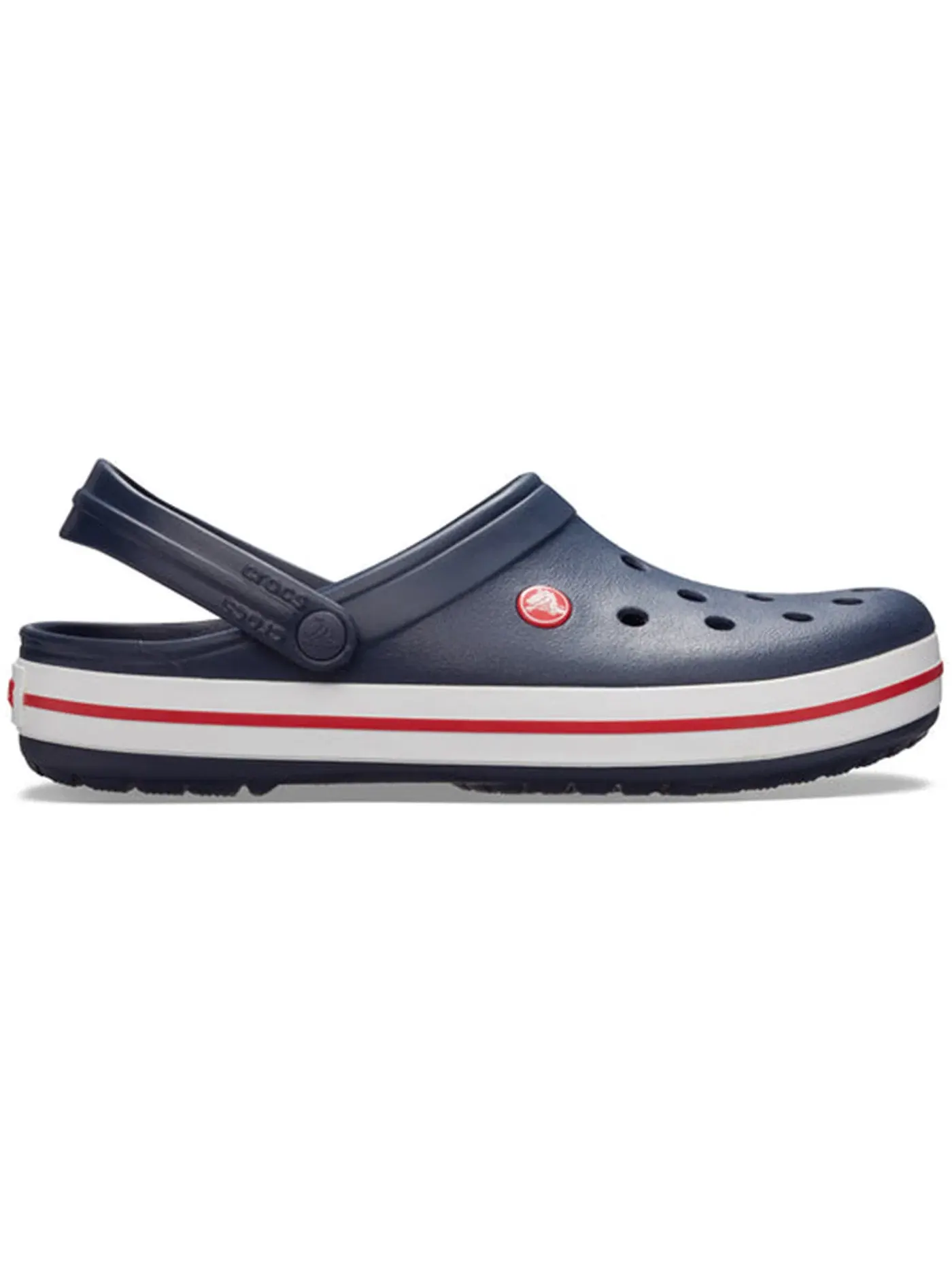 Мужские сабо с ремешком Crocs Crocband — изображение 1 из 2, белый/красный