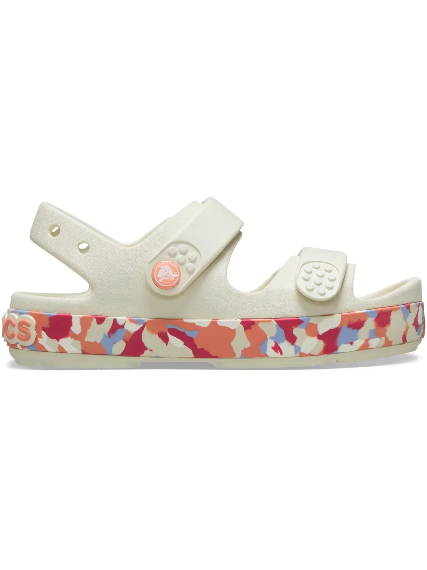 Детские сандалии с принтом Crocs Crocband Cruiser Glow Confetti Band Sandal — изображение 1 из 1, белый