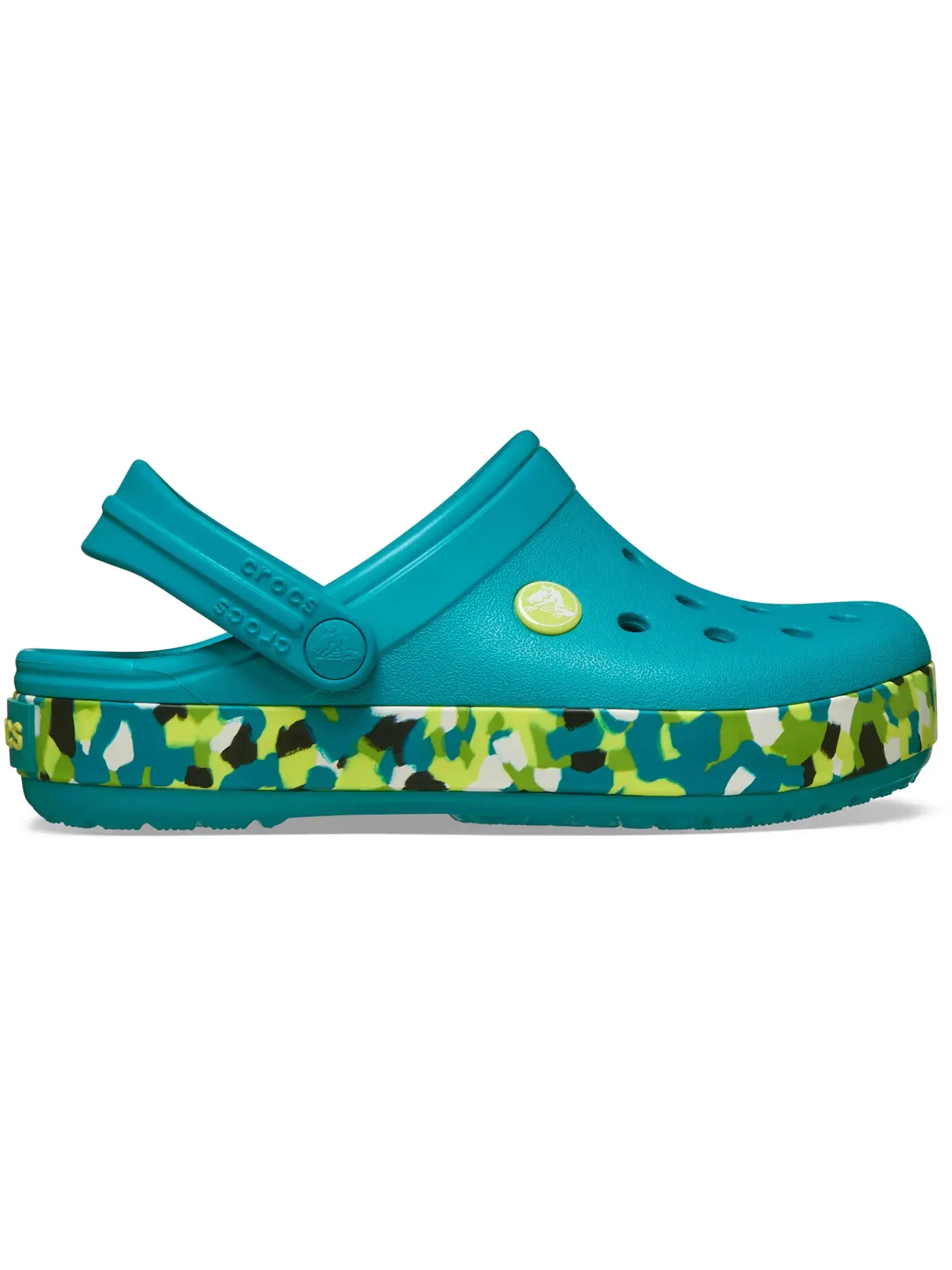 Детские сабо-клоги с принтом Crocs Crocband Glow Confetti Band Clog — изображение 1 из 1, мульти