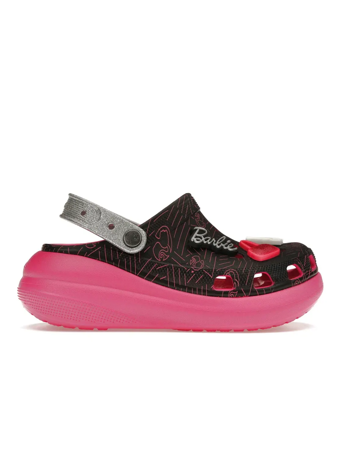 Женские сабо из пеноматериала Crocs Crush Clog — изображение 1 из 4, черный/розовый