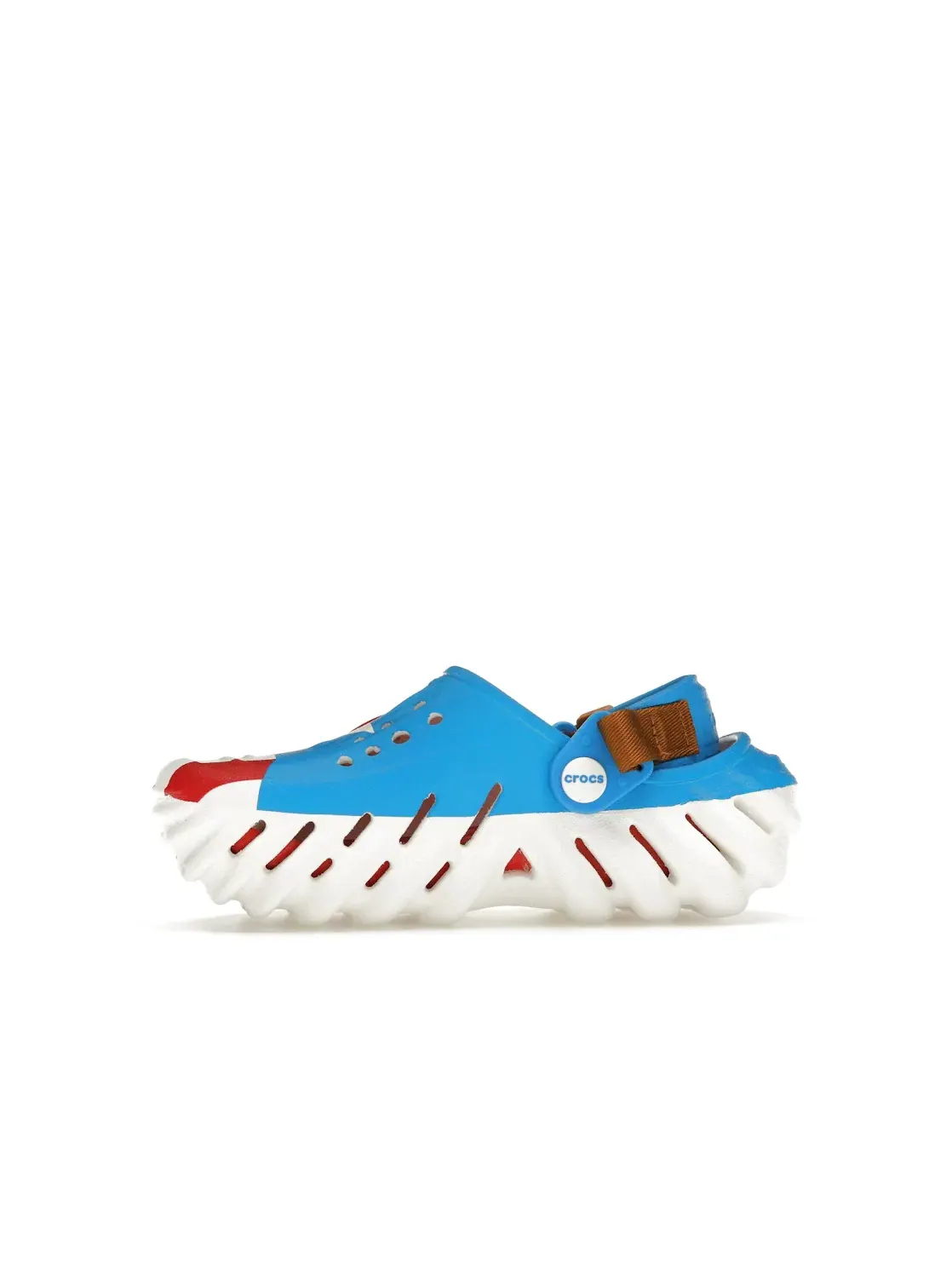 Детские клоги Echo Clog Crocs — изображение 3 из 4, синий/красный/белый