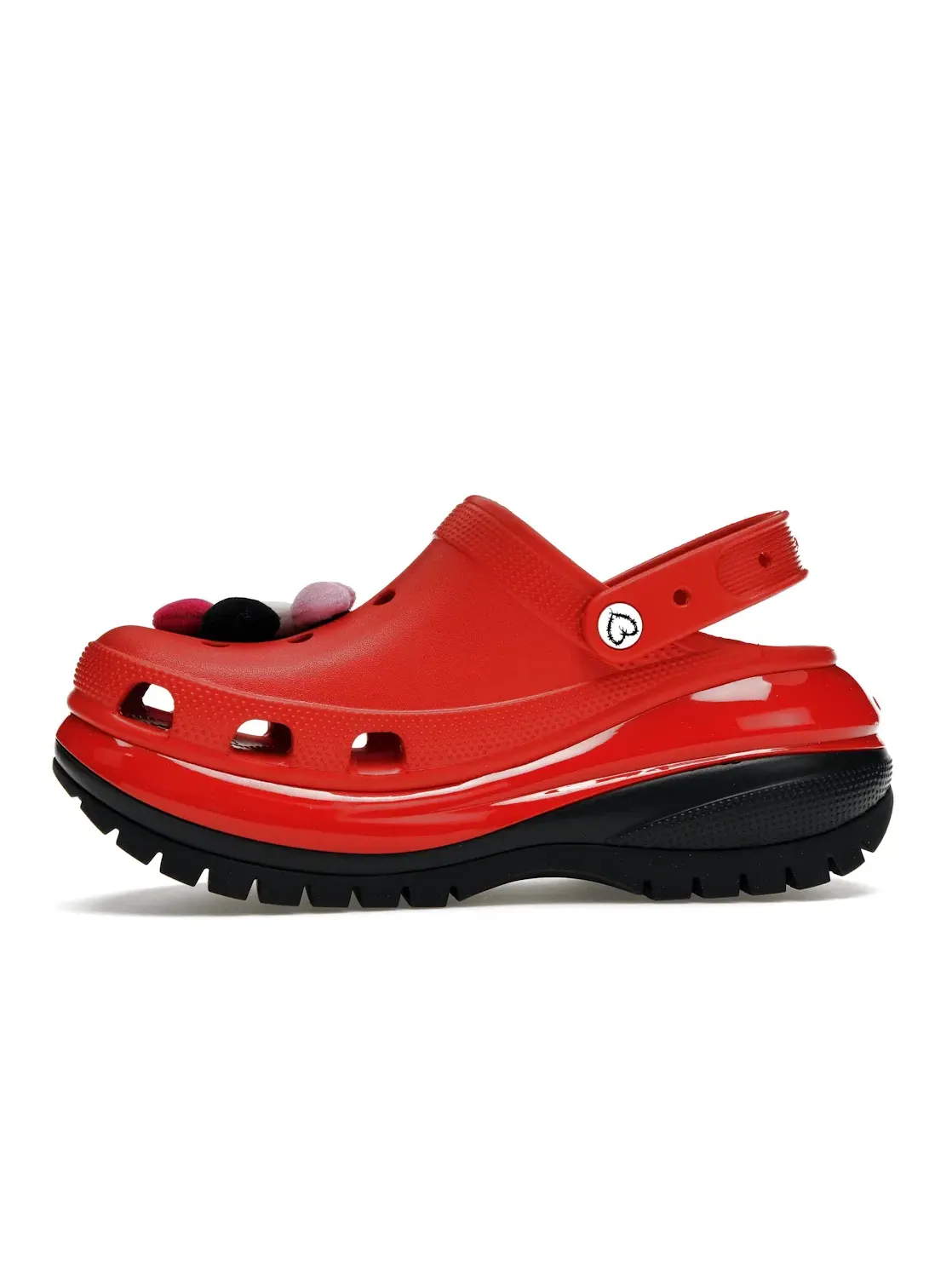 Мужские сабо-клоги на платформе Crocs Mega Crush Clog — изображение 3 из 4, красный/черный