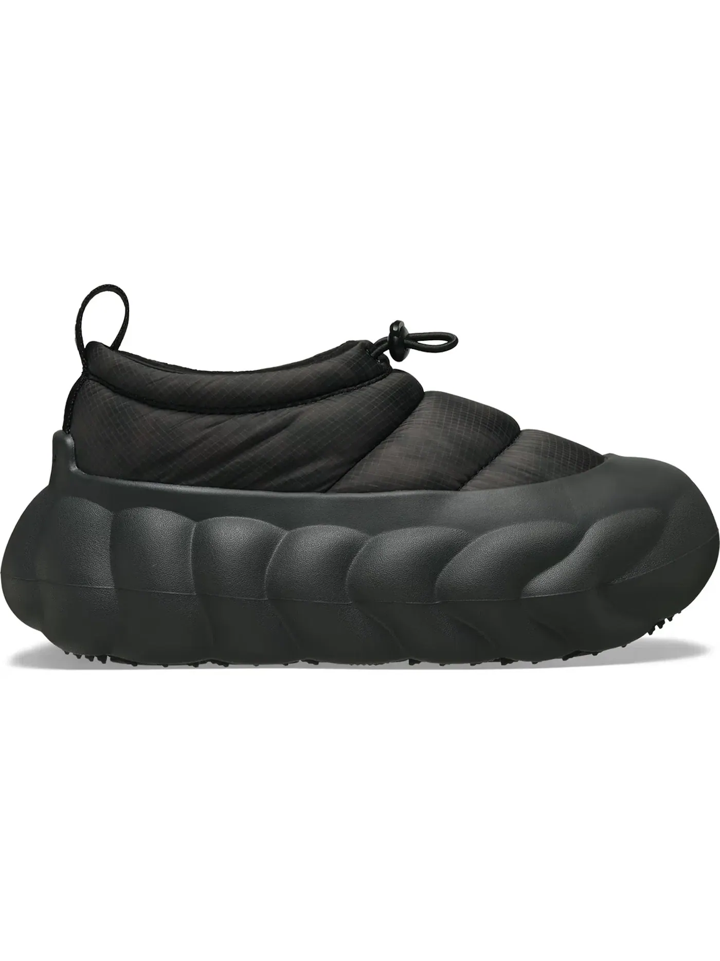 Мужские тапочки-сабо с меховой подкладкой Crocs Overpuff Shorty Translucent — изображение 1 из 2, черный