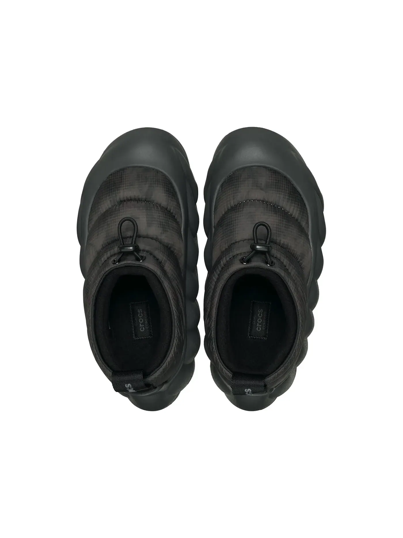 Мужские тапочки-сабо с меховой подкладкой Crocs Overpuff Shorty Translucent — изображение 2 из 2, черный