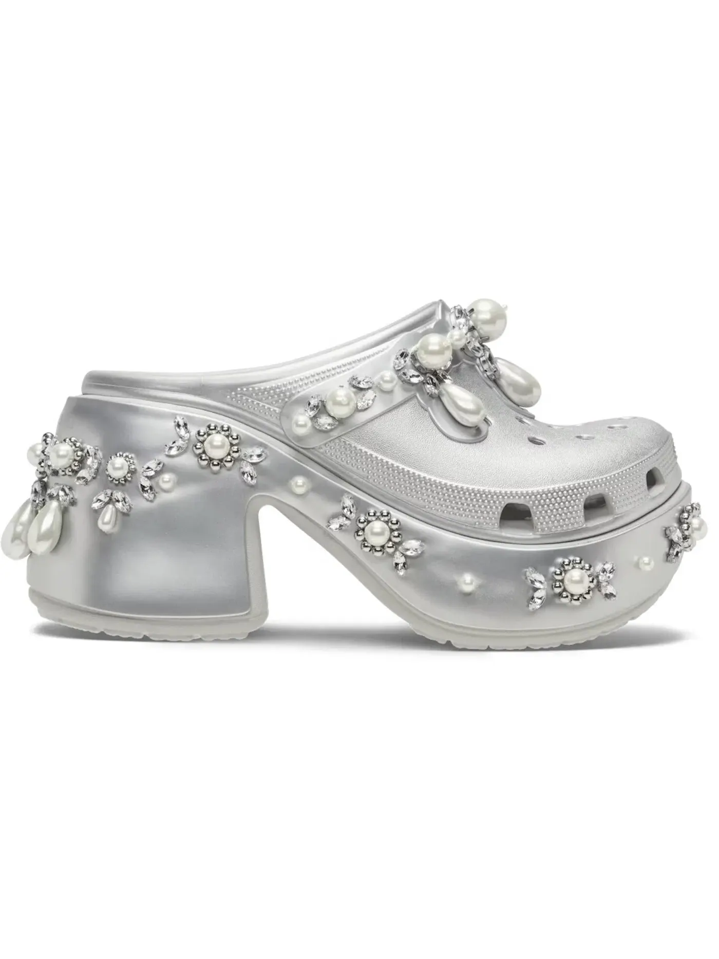 Унисекс сабо с шипами Crocs Siren Clog — изображение 1 из 2, серебряный