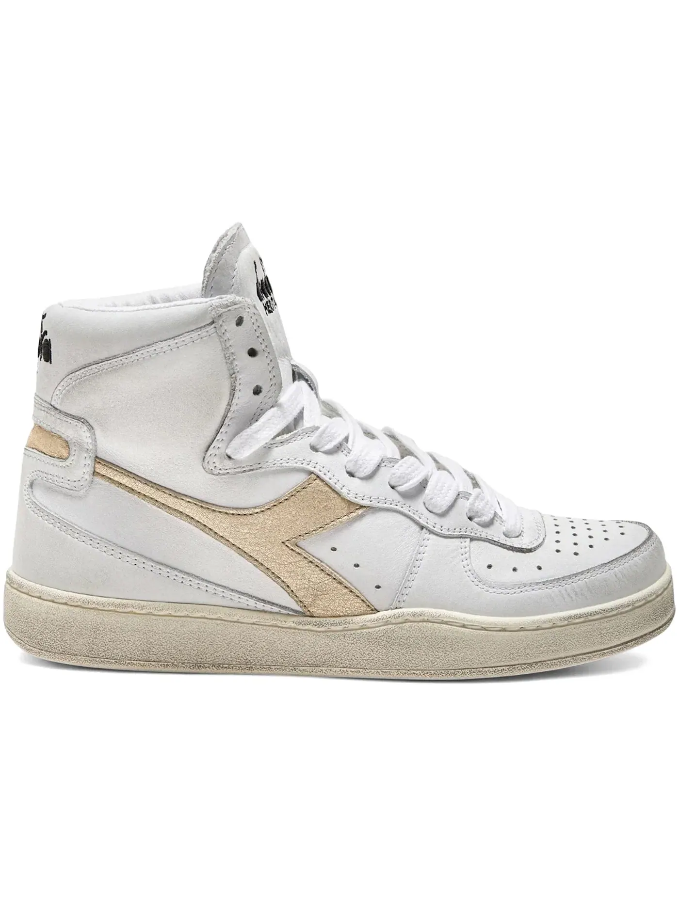 Женские кроссовки Lifestyle Diadora Basket Used — изображение 1 из 1, белый/золотистый