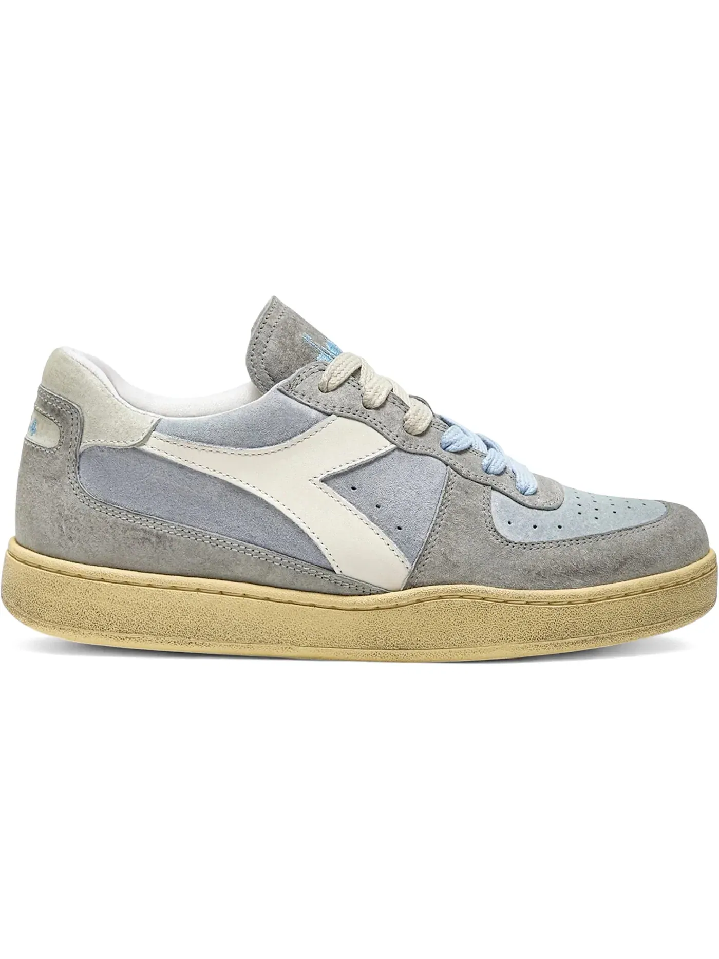 Мужские кроссовки на низком подъеме Diadora Mi Basket Suede Low — изображение 1 из 1, серый/синий/белый