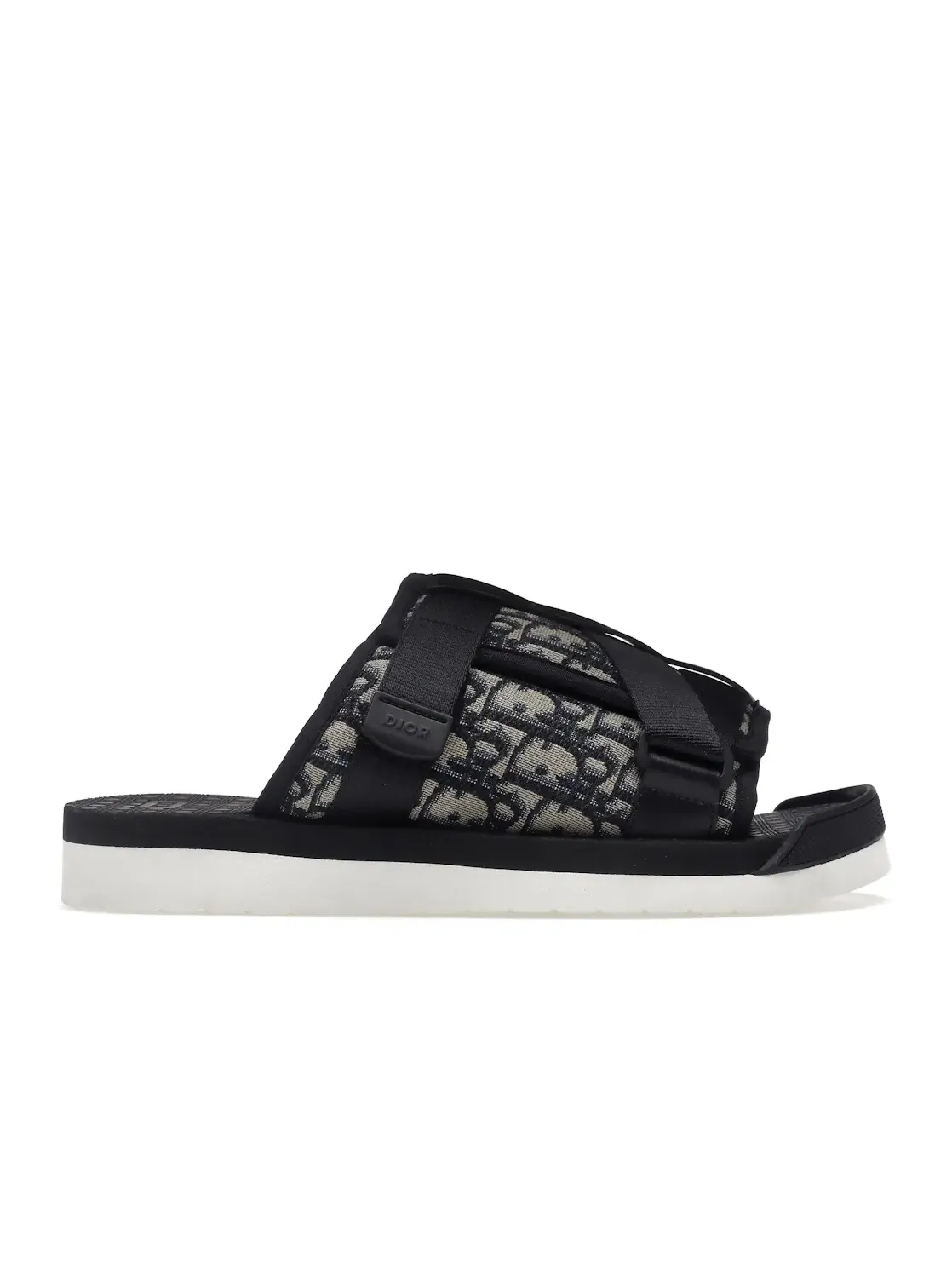 Мужские сандалии-слайды с принтом Dior Oblique Dior Alpha Sandal — изображение 1 из 4, черный/белый