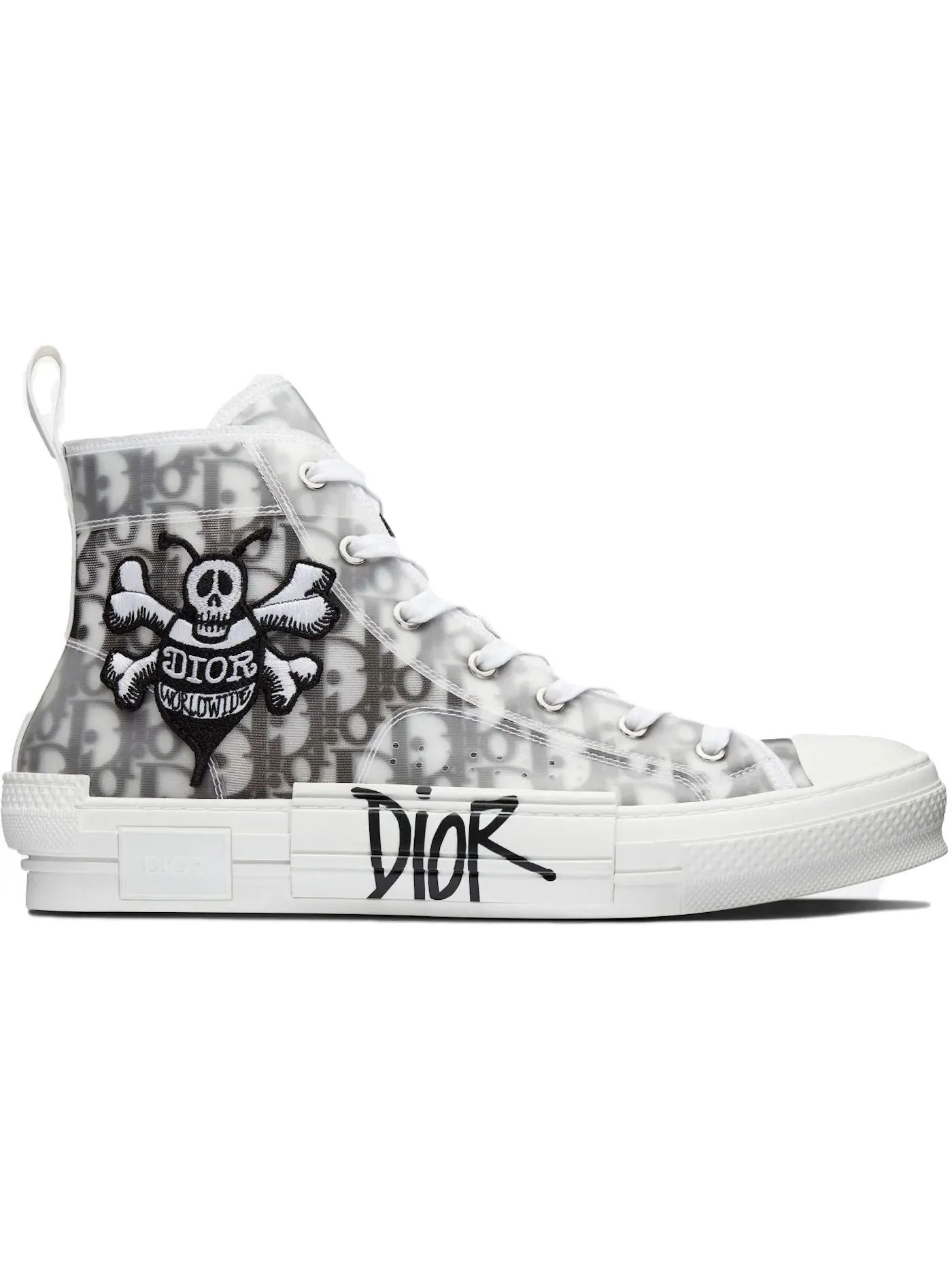 Мужские кроссовки высокие с вышивкой пчелы Dior And Shawn B23 High Top Dior — изображение 1 из 1, черный/белый