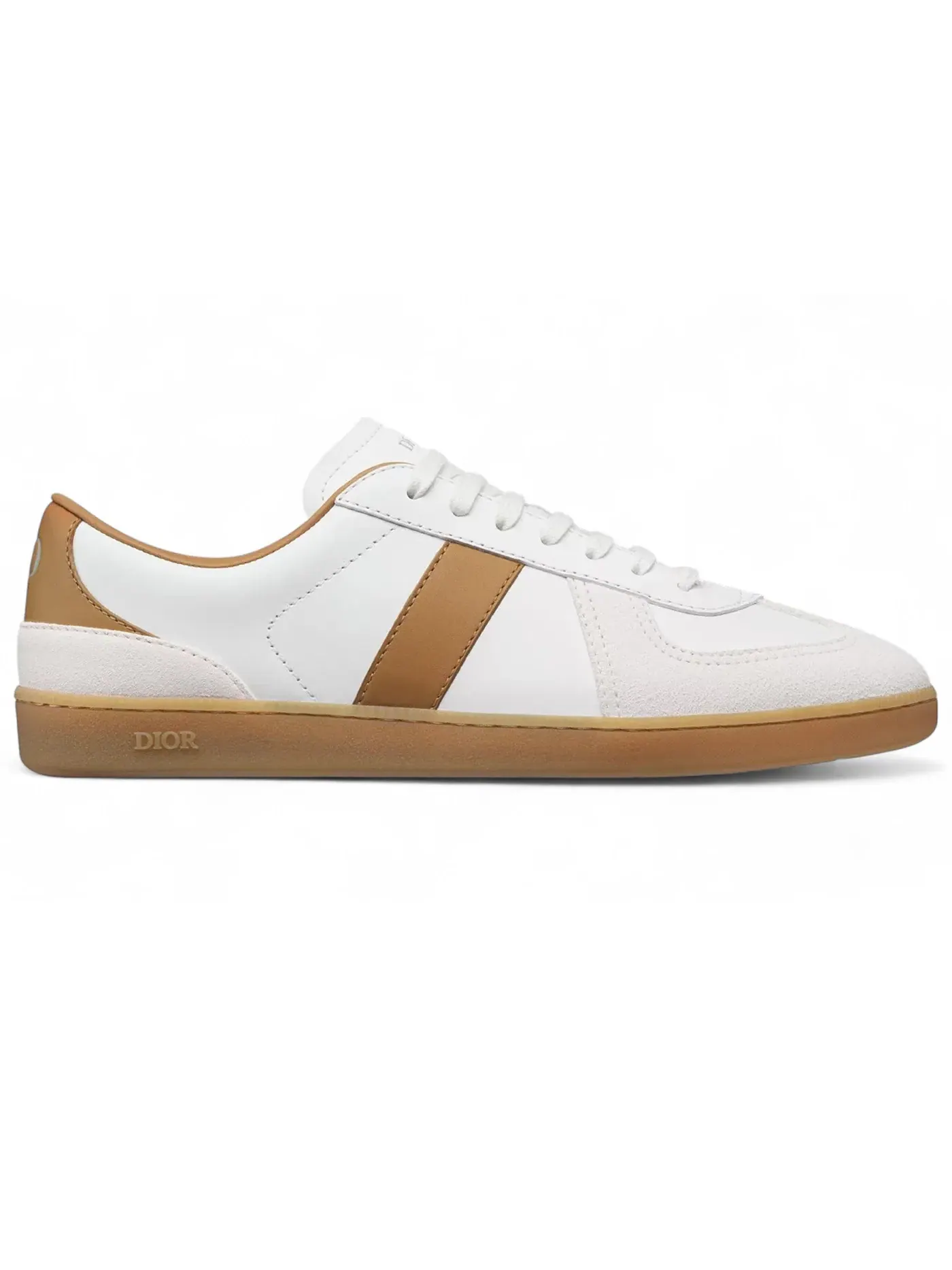 Мужские кроссовки с кожаным верхом Dior B01 Matchpoint Sneaker Dior — изображение 1 из 1, коньячный/белый