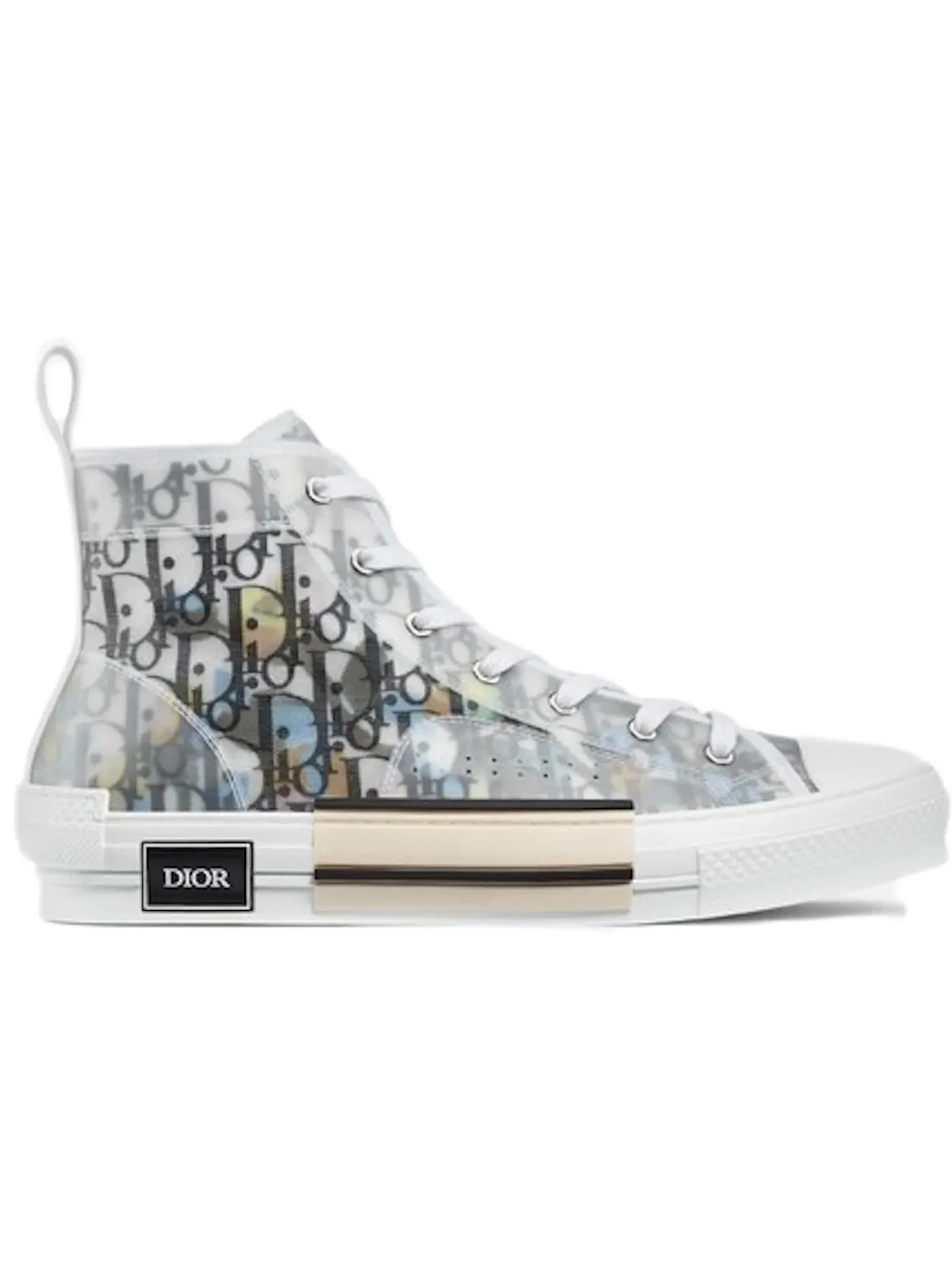 Мужские кроссовки высокие с принтом Dior B23 High Top Dior — изображение 1 из 1, белый