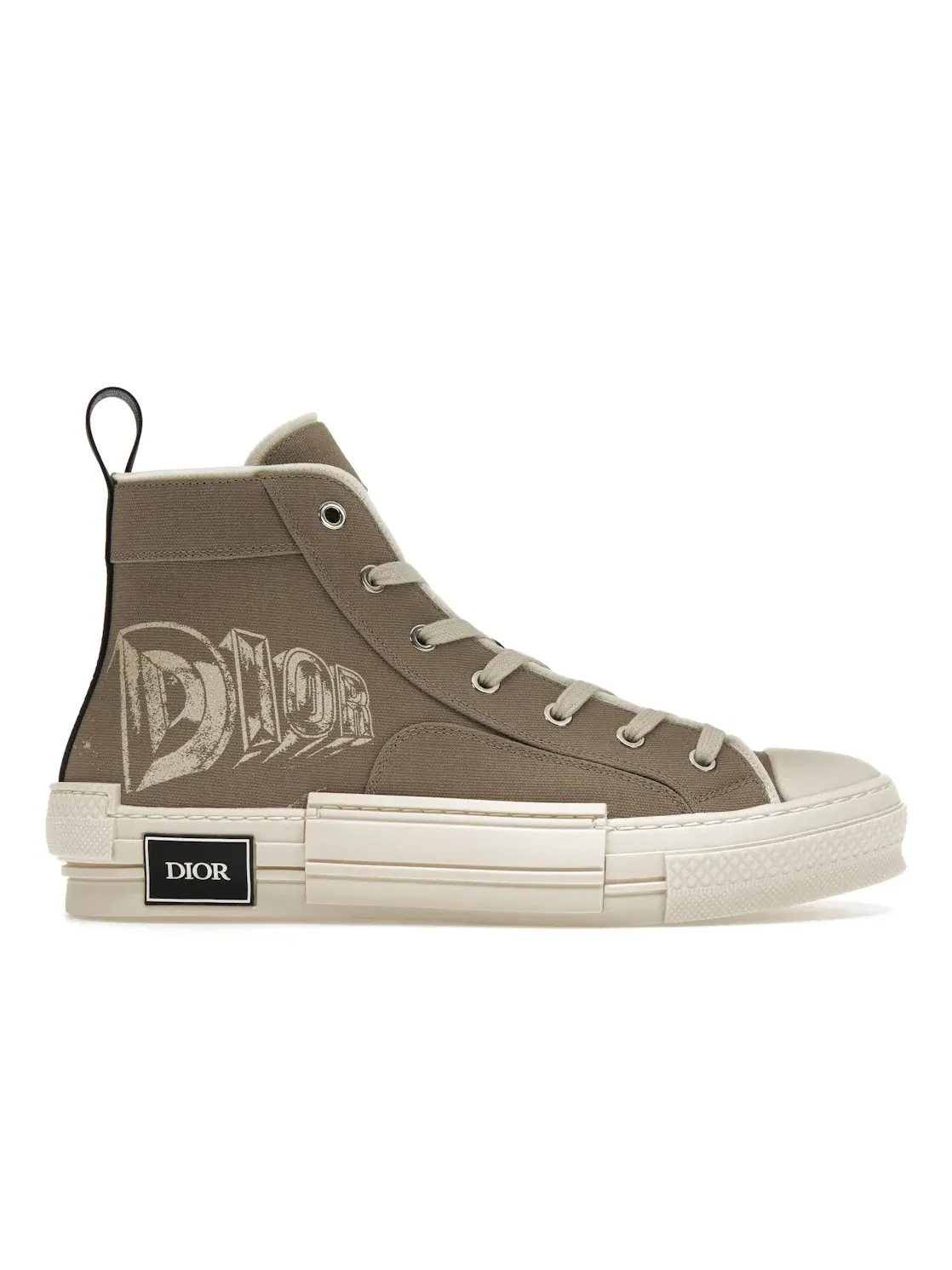 Мужские кроссовки высокие с принтом Dior B23 High Top Dior — изображение 1 из 4, бежевый