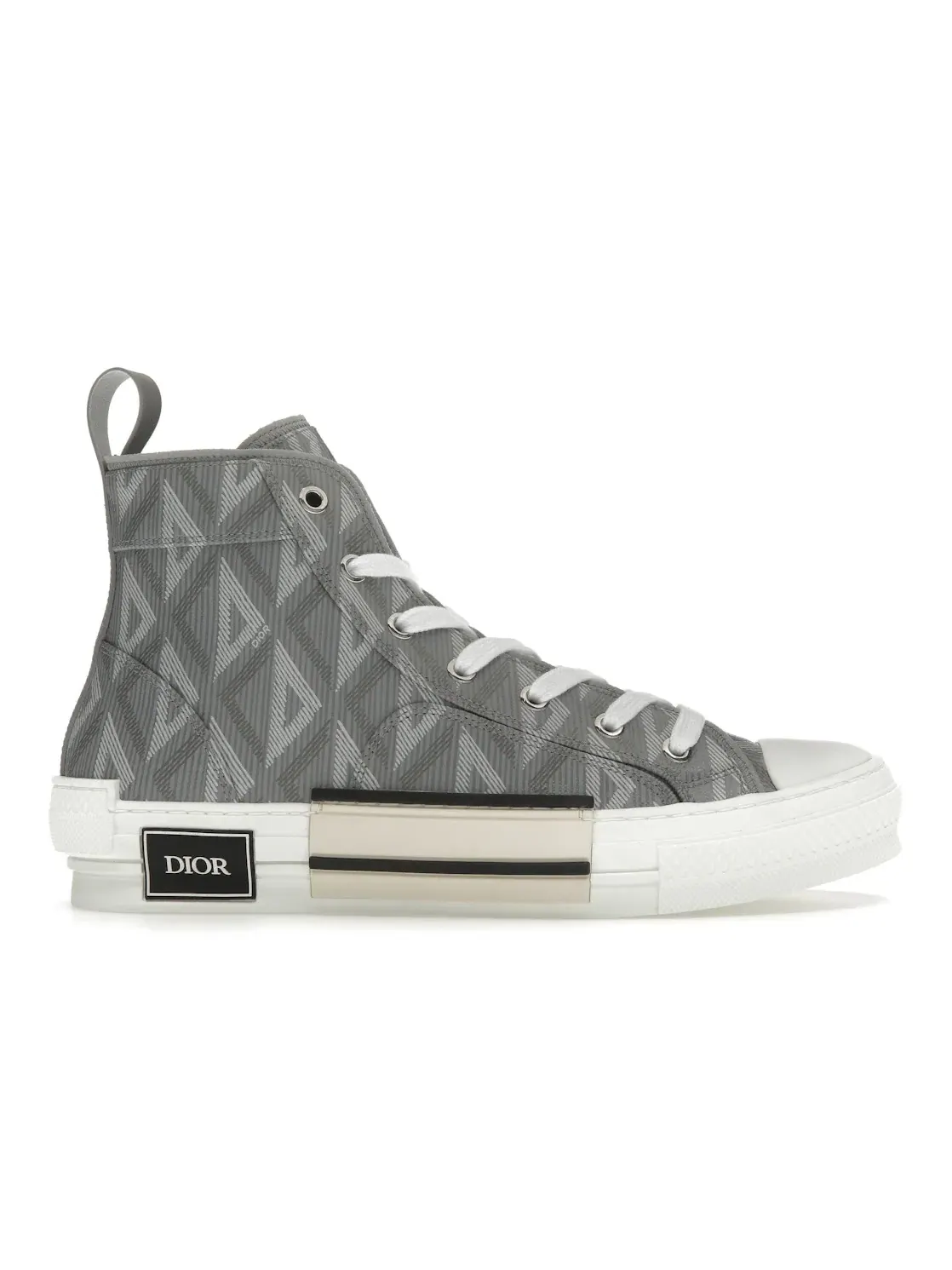 Мужские кроссовки с принтом Dior B23 High Top Dior — изображение 1 из 4, серый белый